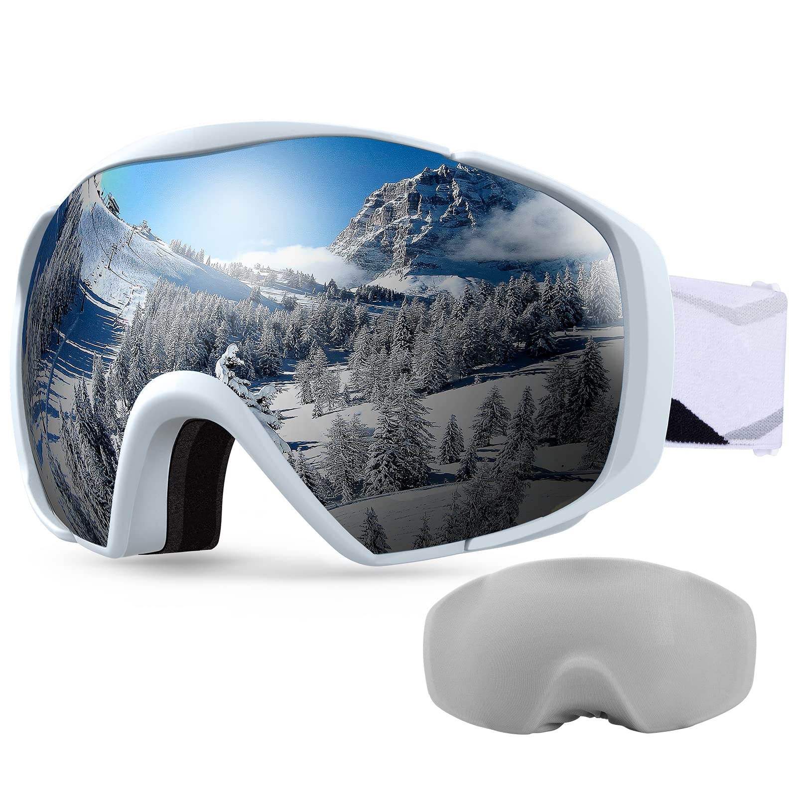 OutdoorMaster Maschera Sci Modello Classic OTG - Lenti Anti-Appannamento e Protezione UV400 - Compatibile con Casco e Occhiali da Vista