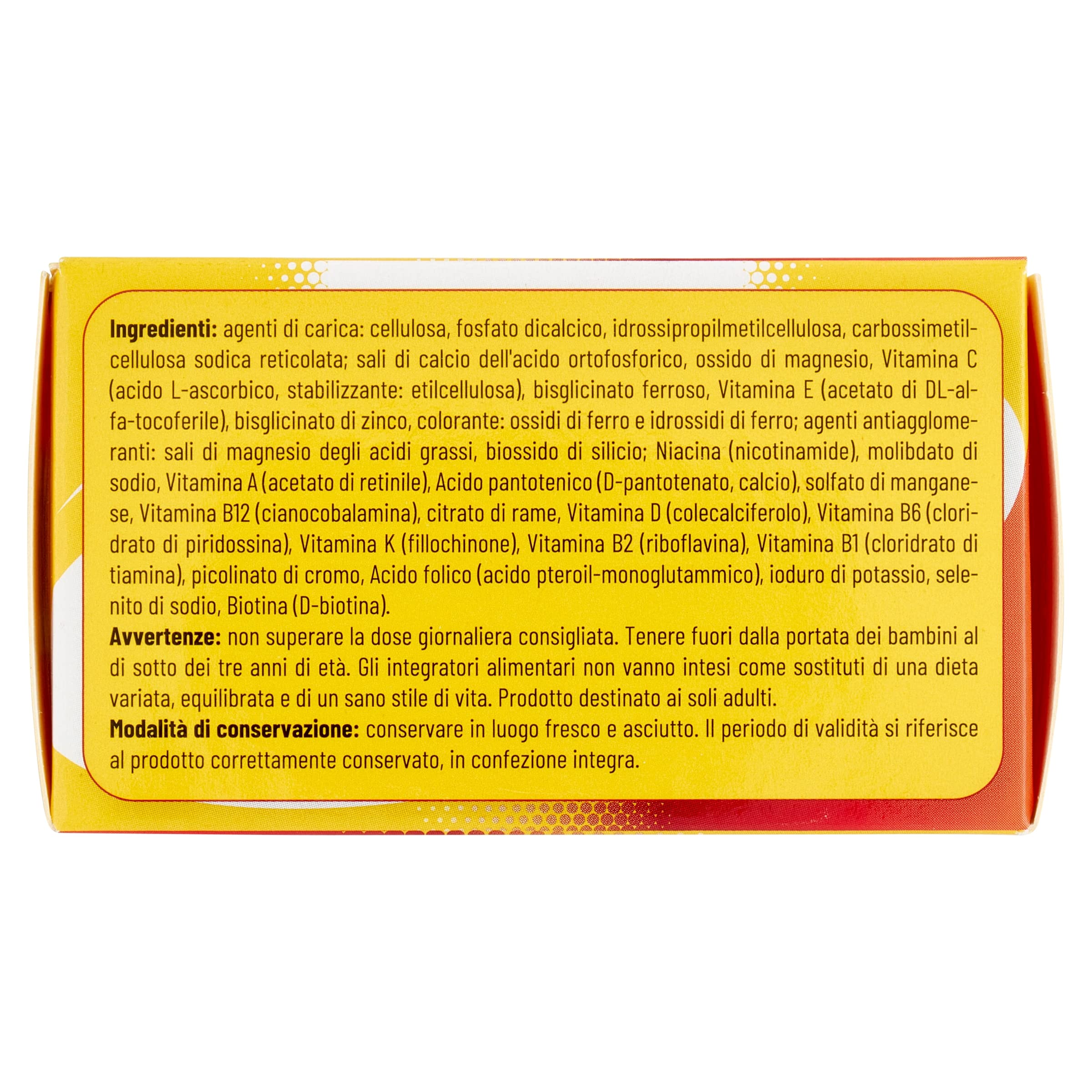 Equilibra Multivitamine e Minerali, Rilascio Prolungato fino a 8 ore, Vitamine A, B, C, D, E, Ferro, Iodio, Zinco, per Energia e Sostegno, Senza Glutine, per Vegetariani, 30 Compresse Triplo Strato
