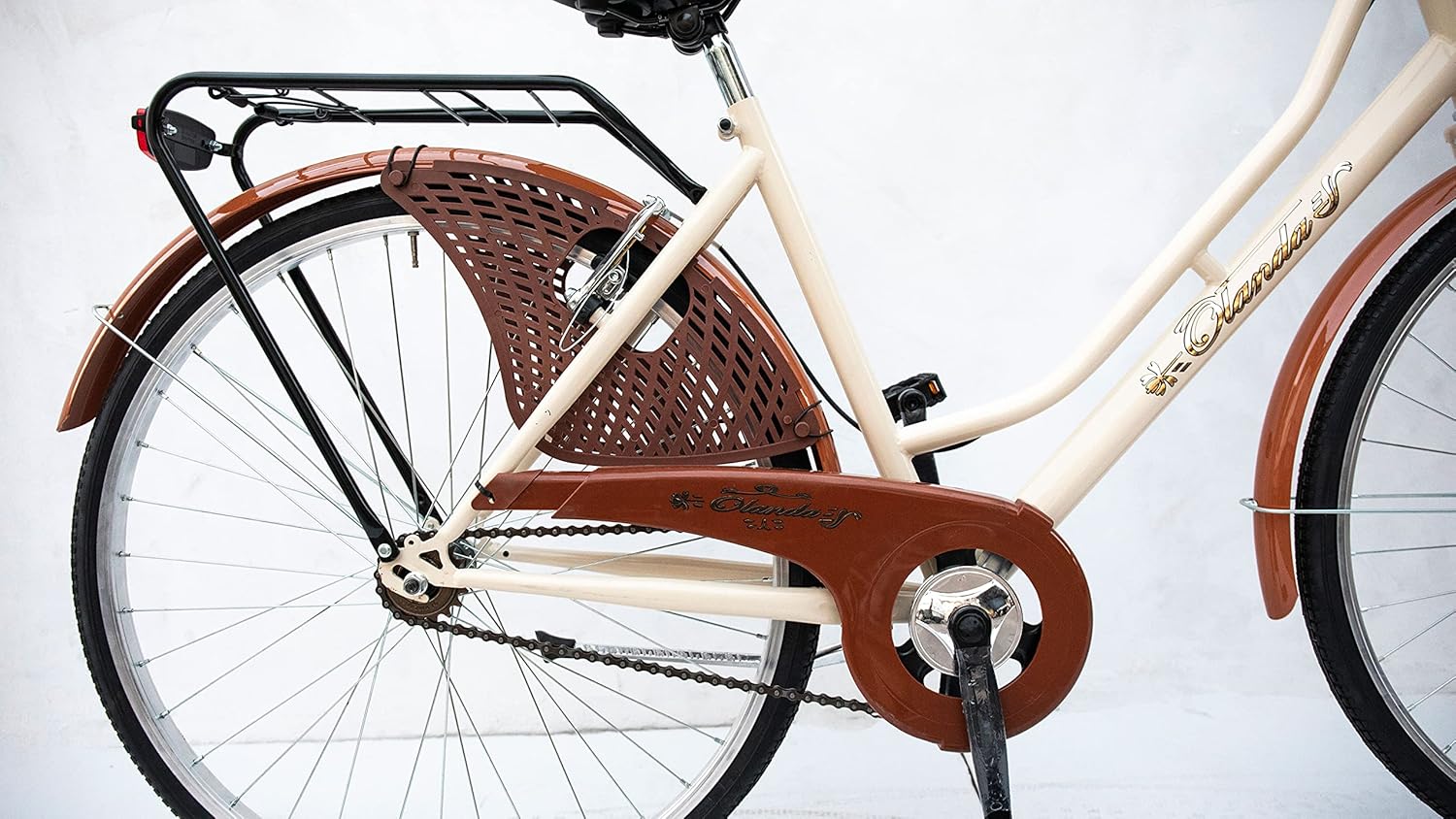 MADICKS Bicicletta Donna da Passeggio Olanda Misura 26 Bici da città Vintage retrò con Cestino Beige