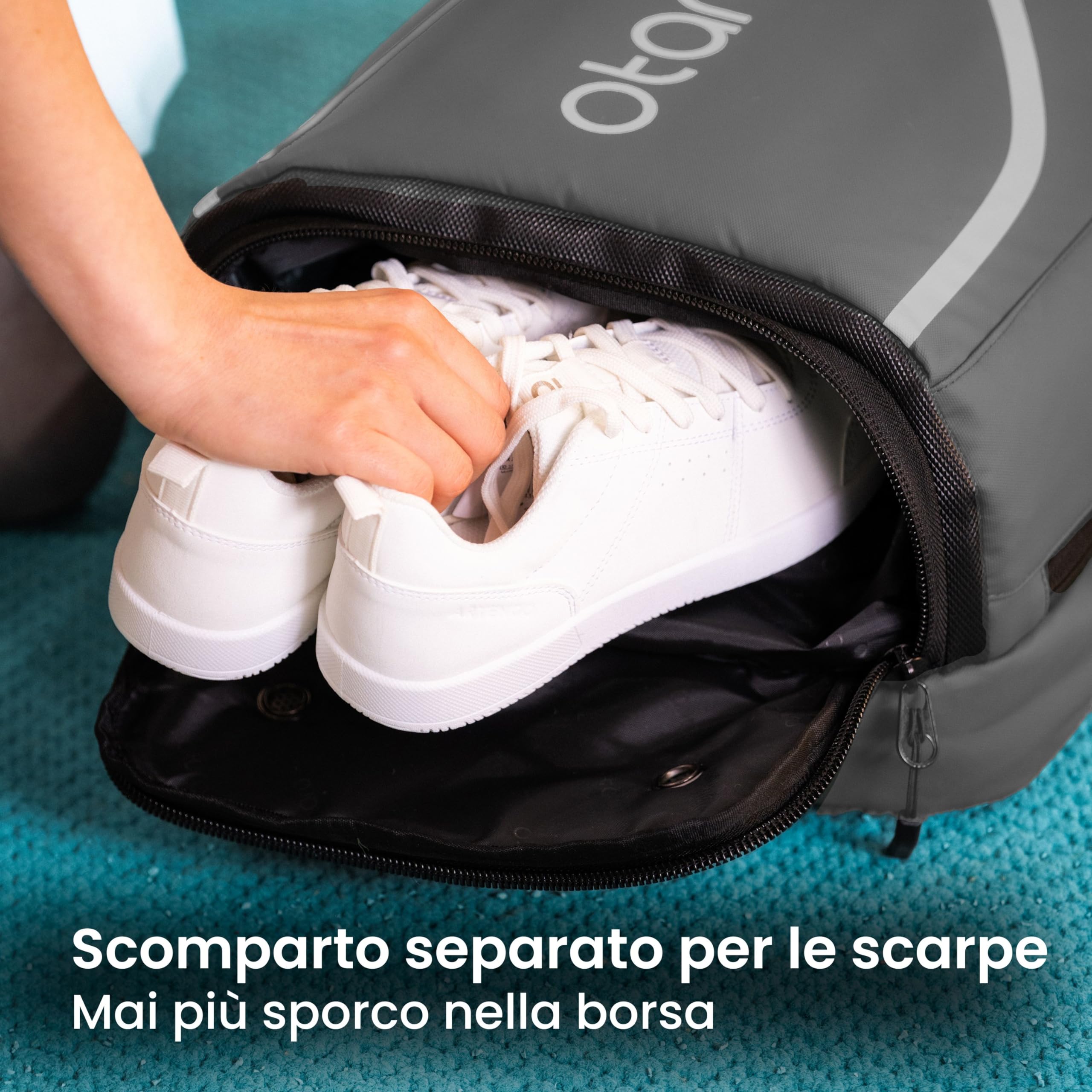 Otaro Zaino Tennis | Zaino con porta scarpe, scomparto per laptop e scomparto per 2 racchette | Zaino sportivo | Porta racchetta tennis | Borsa tennis con copertura antipioggia e sacca per biancheria