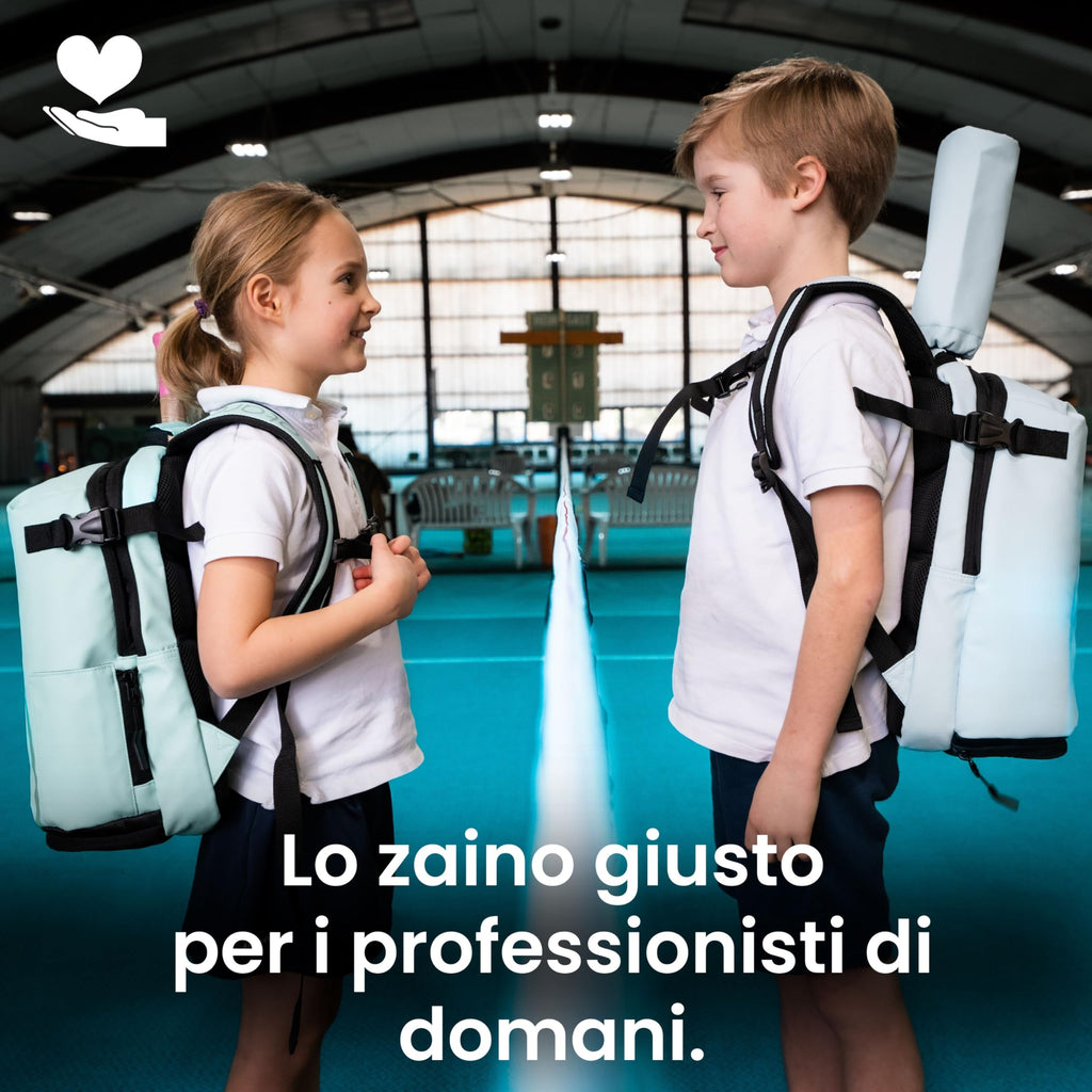 Otaro Zaino tennis bambini | 19 L | Zainetto bambino dai 5 agli 11 anni | Zaino con porta scarpe e porta racchetta tennis bambino | Leggero e riflettente | Zaino sportivo per ragazzi e ragazze
