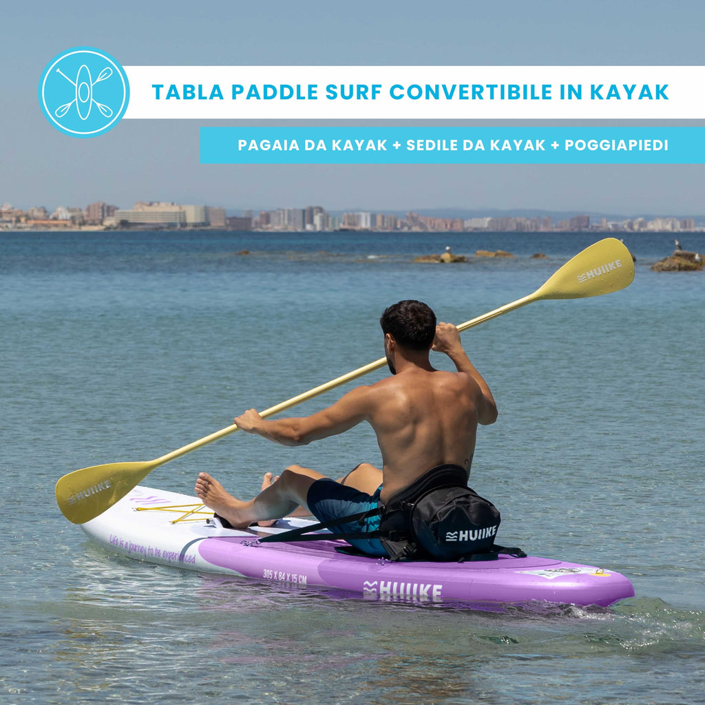 HUIIKE Tavola Sup Gonfiabile Adulti con Accessori Inclusi, Pagaia, Pinne, Pompa. Stand Up Paddle Board con Grande Stabilità e Resistenza. 305 x 84 x 15 cm, Carico Massimo 130 kg
