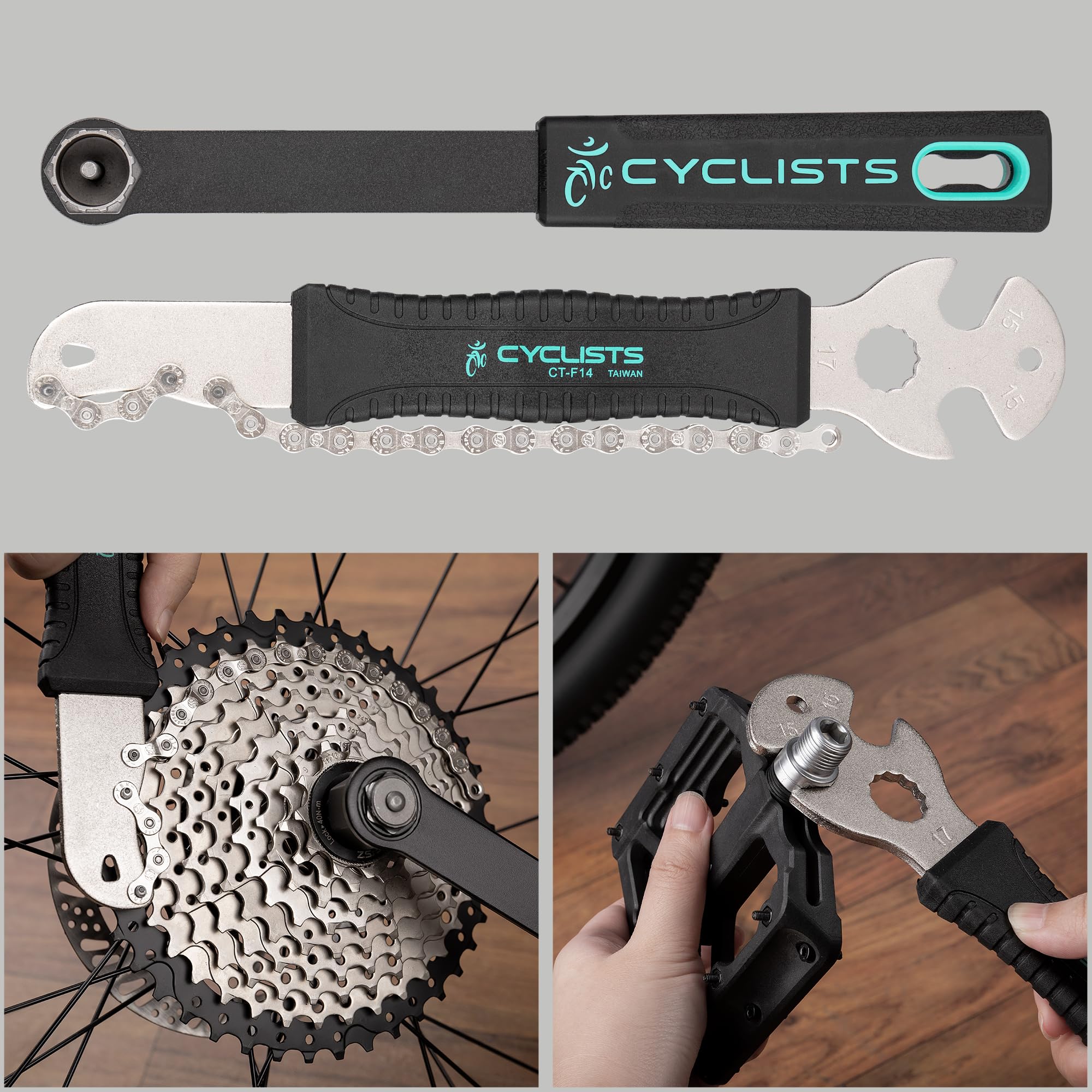 cyclists Kit di Riparazione Bici Portatile, Valigetta Attrezzi per Riparazioni Catene e Pneumatici, Set Completo di Attrezzi per Bici con Custodia per Trasporto