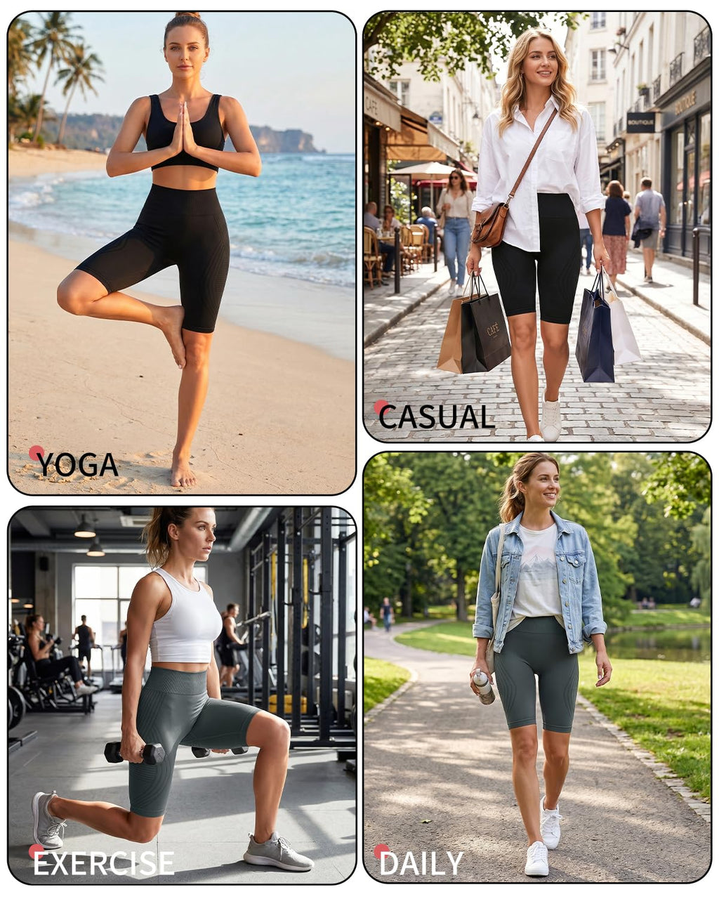 Leggins Anticellulite Donna, Leggings Sportivi Lunghi Compressione Push Up Glutei, Vita Alta Opachi Yoga Pilates Fitness