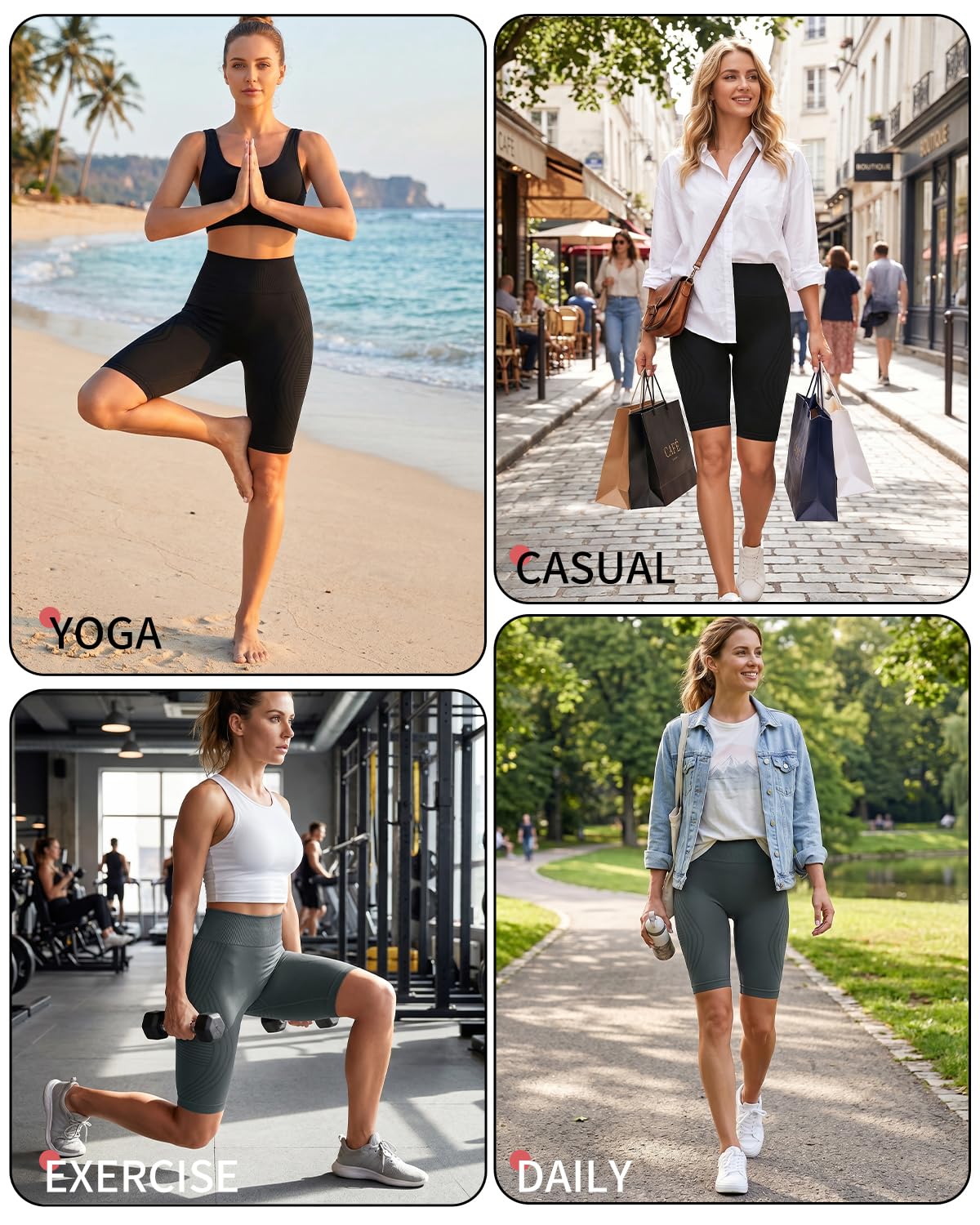 Leggins Anticellulite Donna, Leggings Sportivi Lunghi Compressione Push Up Glutei, Vita Alta Opachi Yoga Pilates Fitness