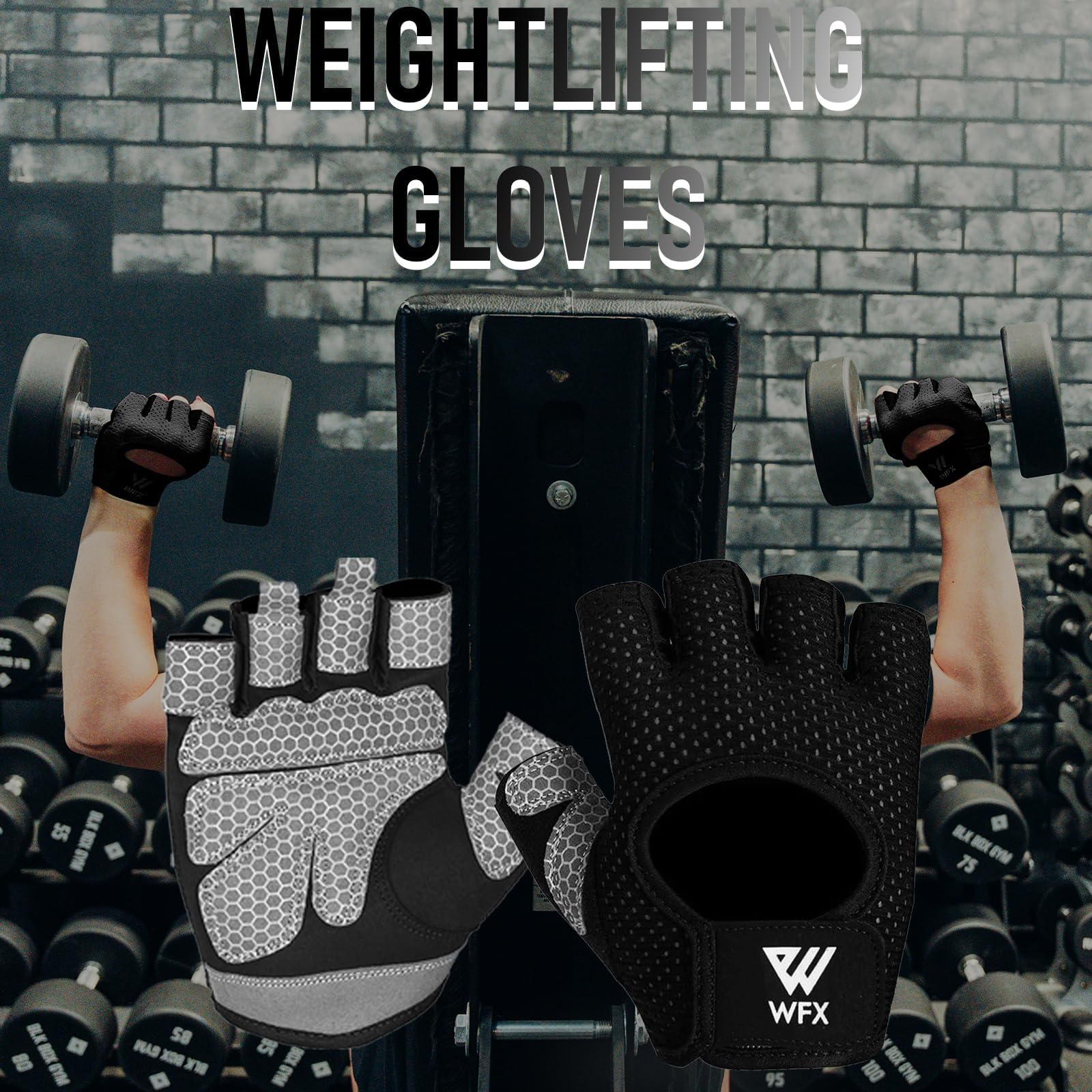 WESTWOOD FOX Guanti da fitness traspiranti e antiscivolo, per uomo e donna, per sollevamento pesi, bodybuilding, palestra, crossfit, allenamento con i pesi