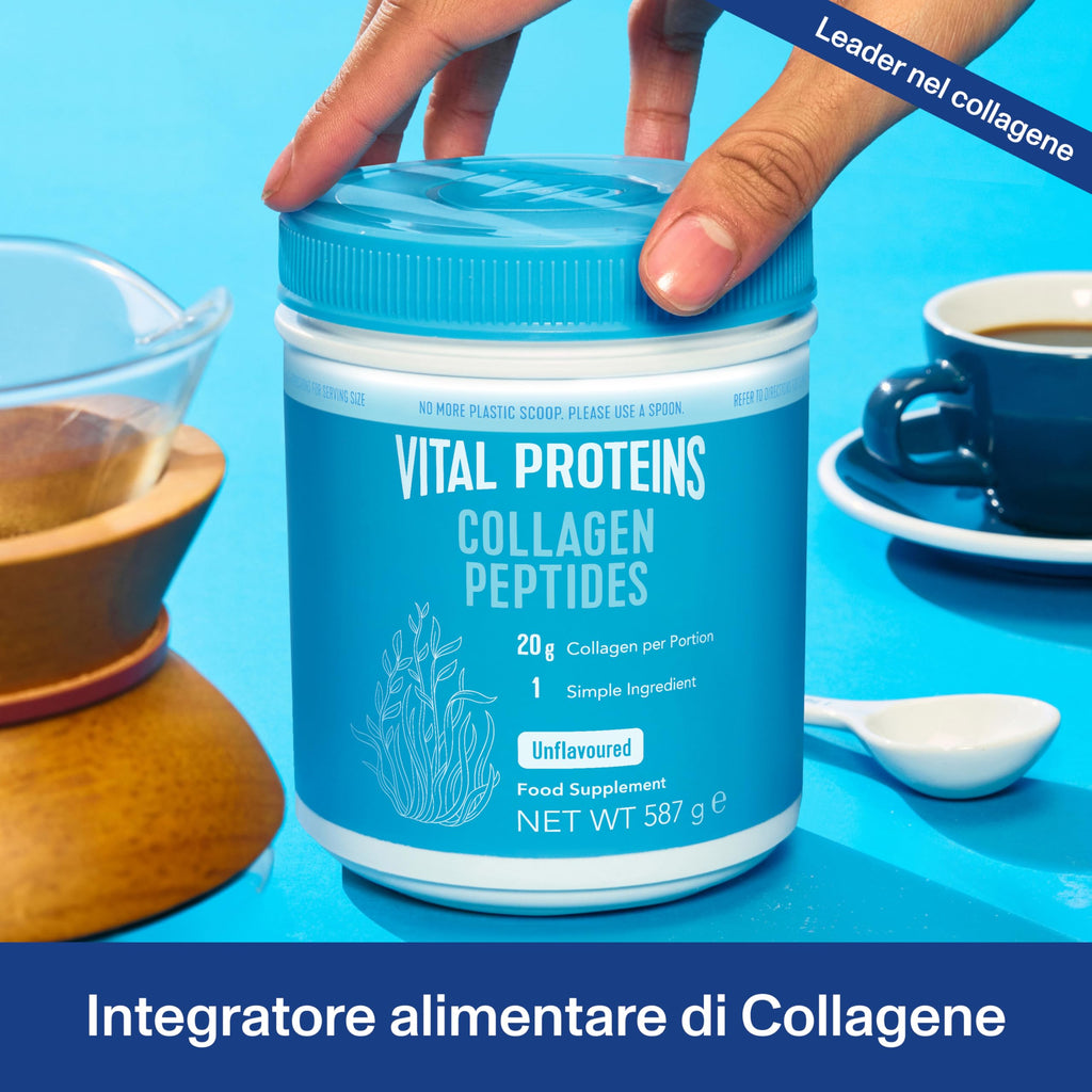 Vital Proteins Collagen Peptides Cacao, integratore collagene idrolizzato in polvere, Gusto Cacao, per pelle, capelli e unghie, 20g di peptidi di collagene bovino per porzione, 297g