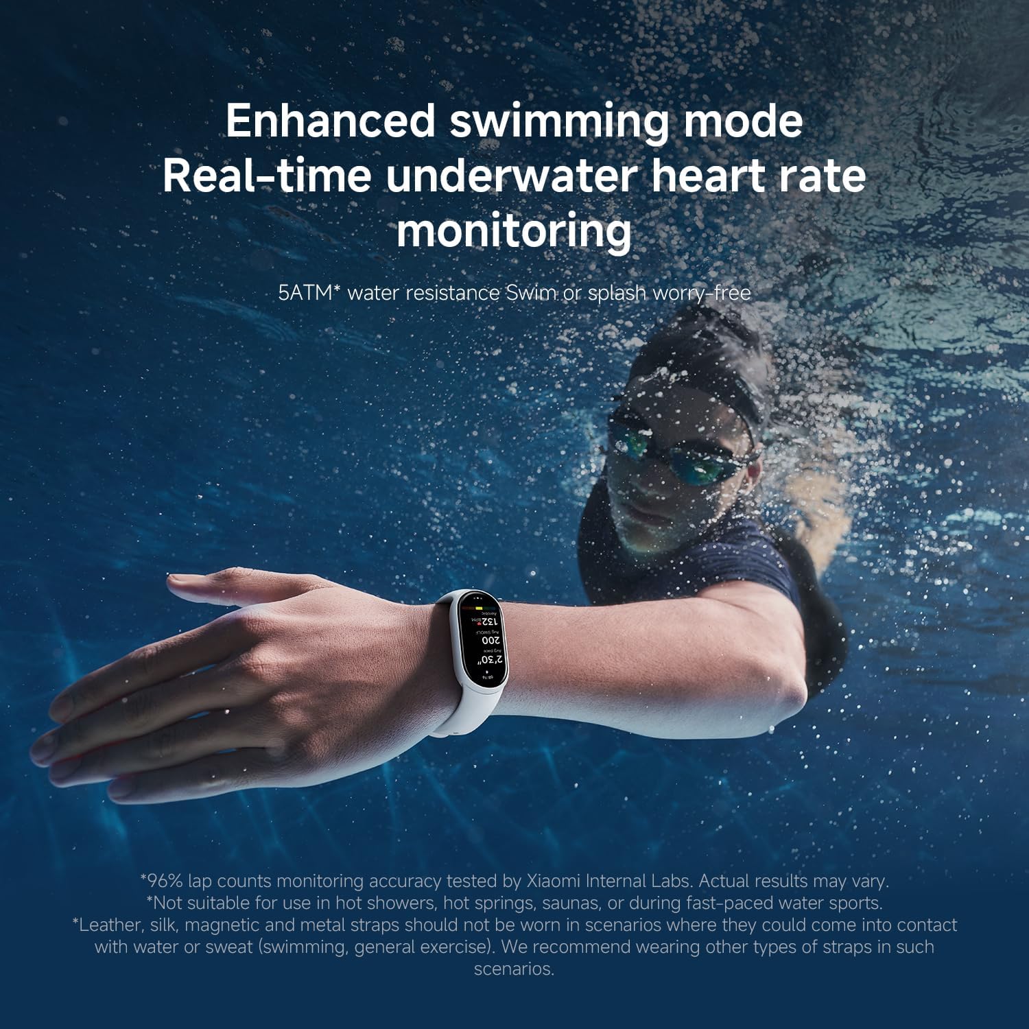 Xiaomi Smart Band 10 (Fitness Tracker), 1.72" AMOLED display, multimateriale, autonomia 21gg, ricarica rapida,150+sport, monitoraggio benessere e sonno, HyperOS 2.0, resistente 5ATM, Compass, Argento