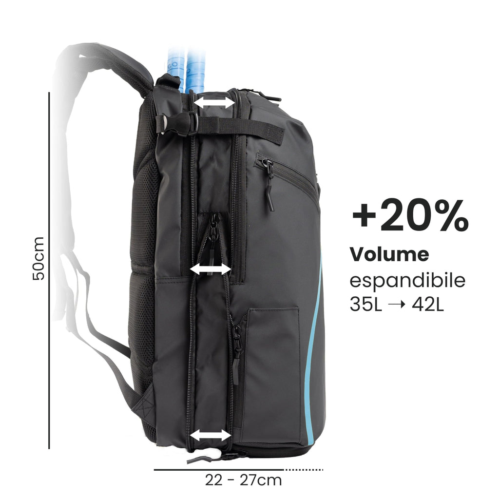 Otaro Zaino Tennis | Zaino con porta scarpe, scomparto per laptop e scomparto per 2 racchette | Zaino sportivo | Porta racchetta tennis | Borsa tennis con copertura antipioggia e sacca per biancheria