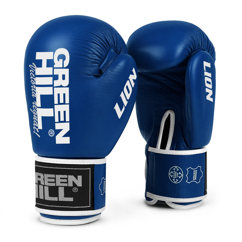 GREEN HILL Guanti Boxe Lion GUANTONI ANTISHOCK Pugilato Pelle