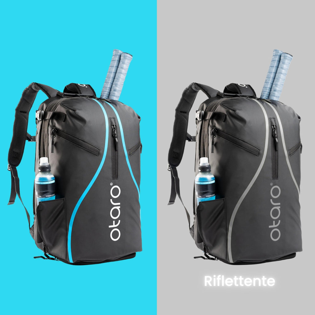 Otaro Zaino Tennis | Zaino con porta scarpe, scomparto per laptop e scomparto per 2 racchette | Zaino sportivo | Porta racchetta tennis | Borsa tennis con copertura antipioggia e sacca per biancheria