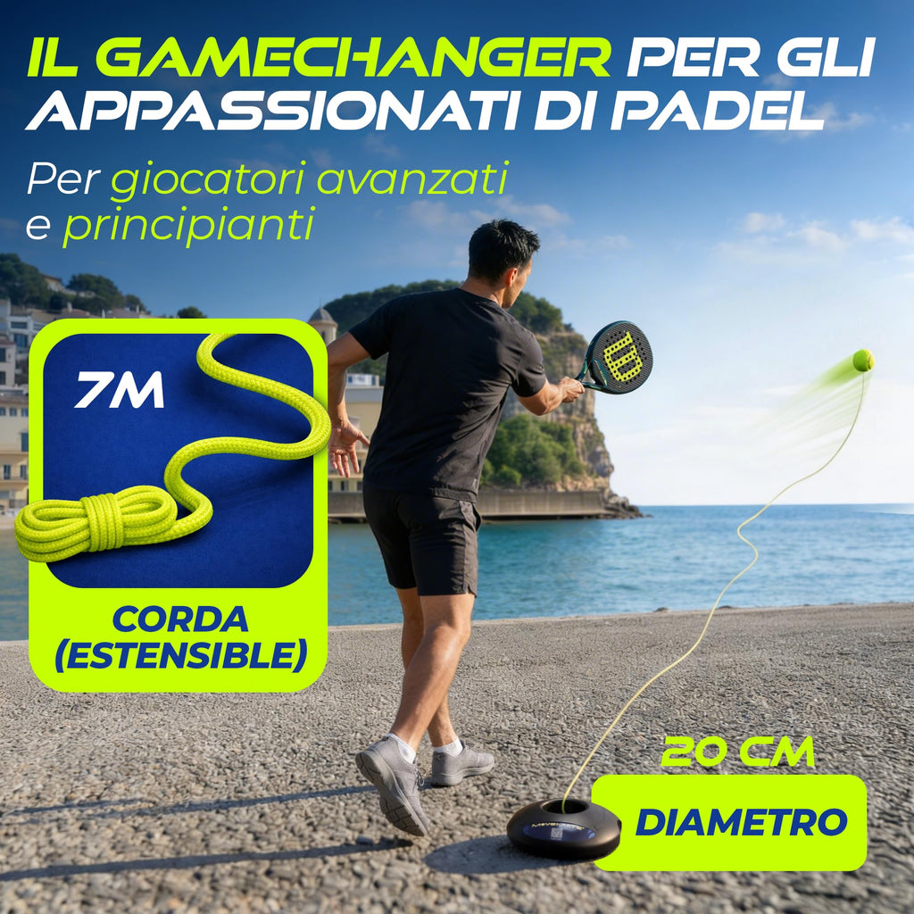 MOVEMATE Dispositivo di Allenamento per Tennis/Padel con Pallina Wilson® | Innovativo Dispositivo Sportivo per Il Tempo Libero per Giocare e Allenarsi all'aperto, in Giardino