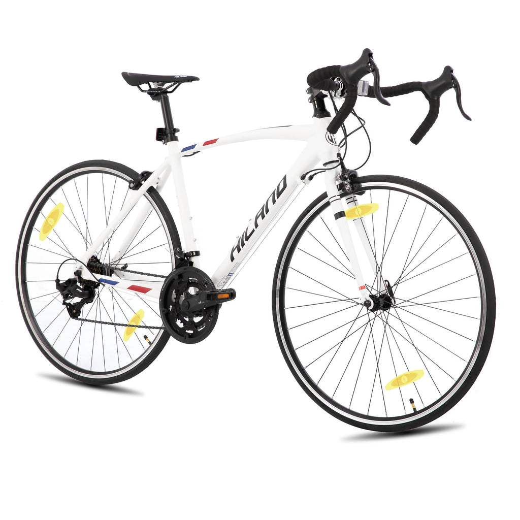 HILAND Alliance Bici da Strada 28”, 14 Velocità, Telaio in Alluminio da 49/53/57 cm, 700C Bicicletta da Città e da Pendolare per Uomo e Donna, Nero/Bianco