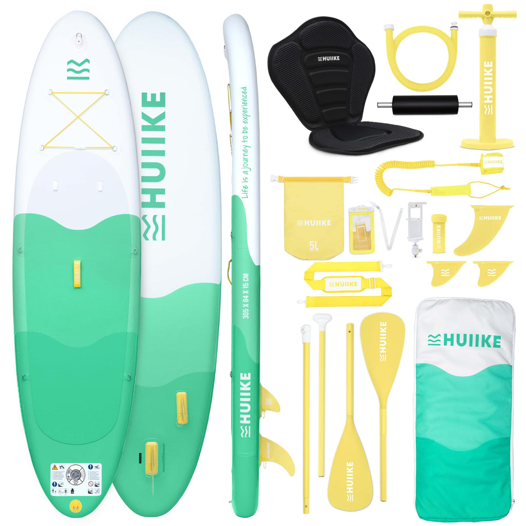 HUIIKE Tavola Sup Gonfiabile Adulti con Accessori Inclusi, Pagaia, Pinne, Pompa. Stand Up Paddle Board con Grande Stabilità e Resistenza. 305 x 84 x 15 cm, Carico Massimo 130 kg