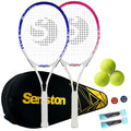 Senston Racchette da Tennis Professionali da 27" (68,5 cm), per 2 Giocatori, con copertura, overgrip da tennis, smorzatore di vibrazioni