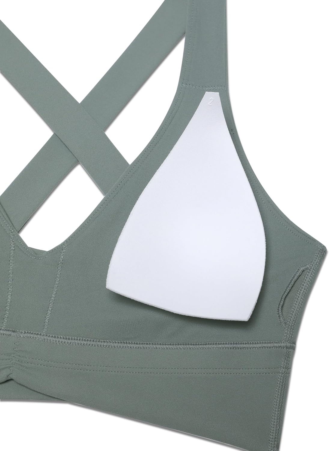 CRZ YOGA Butterluxe Donna Increspato Sport Reggiseni Collo a V Incrocio Schiena Yoga Canotta Tops