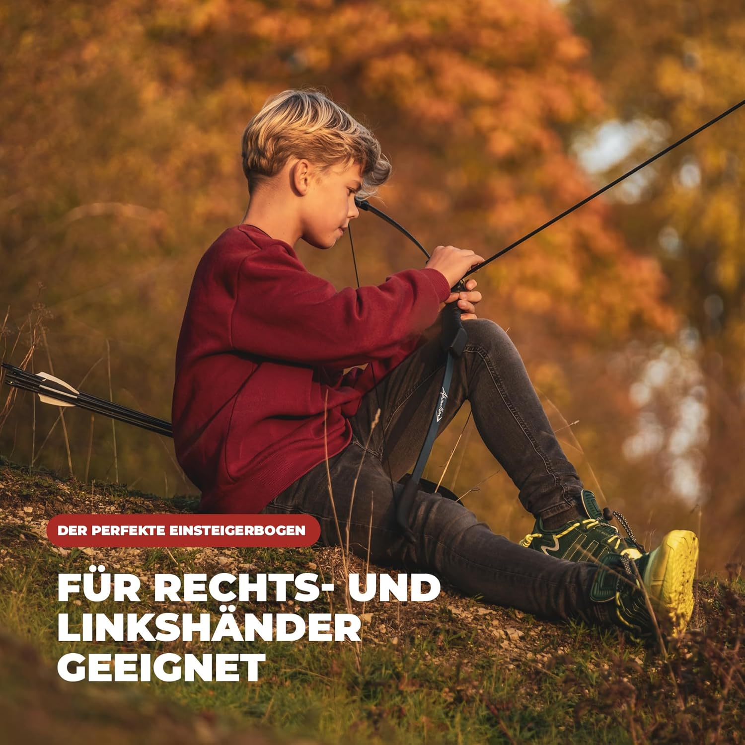 Grand Kit Arc et Flèches Arc de Débutant avec 10 flèches, 6 Cibles, Carquois en Nylon et Accessoires | pour Adolescents