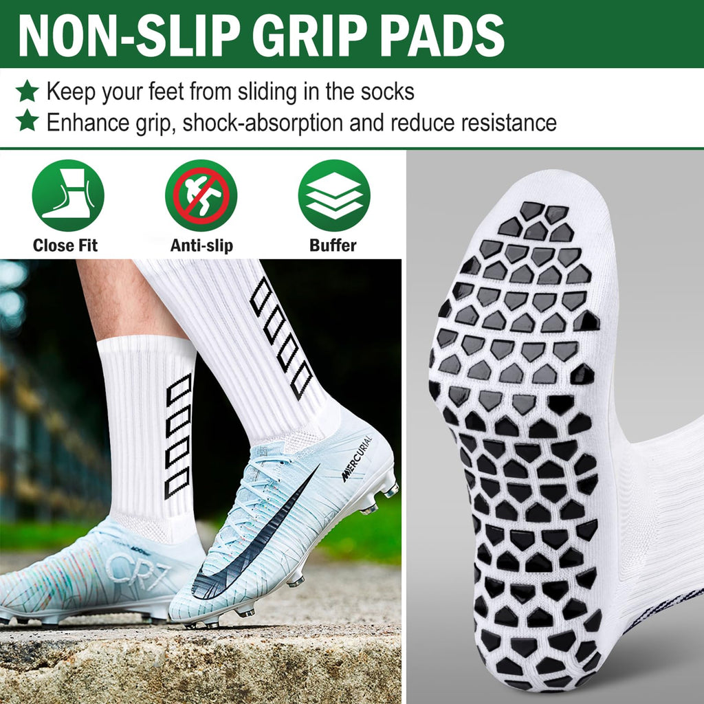 Calze Calcio Antiscivolo Uomo 37-45 Calze Antiscivolo Calcio Anti Vesciche Addensare Cotone Calzini Sportivi Donna Traspirante Calzini Grip Calcio per Ciclismo Trekking