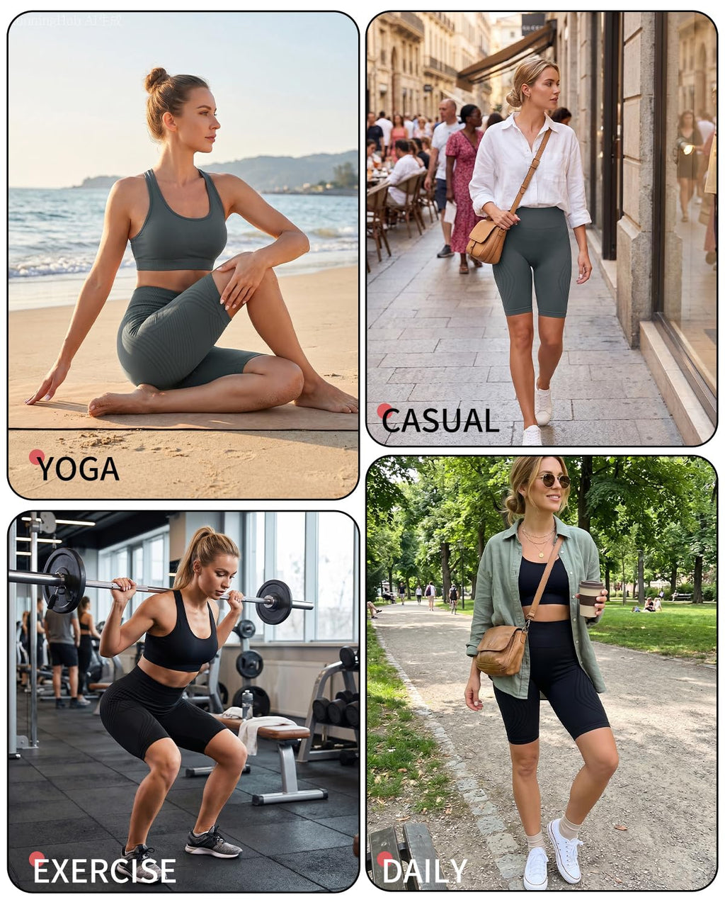 Leggins Anticellulite Donna, Leggings Sportivi Lunghi Compressione Push Up Glutei, Vita Alta Opachi Yoga Pilates Fitness