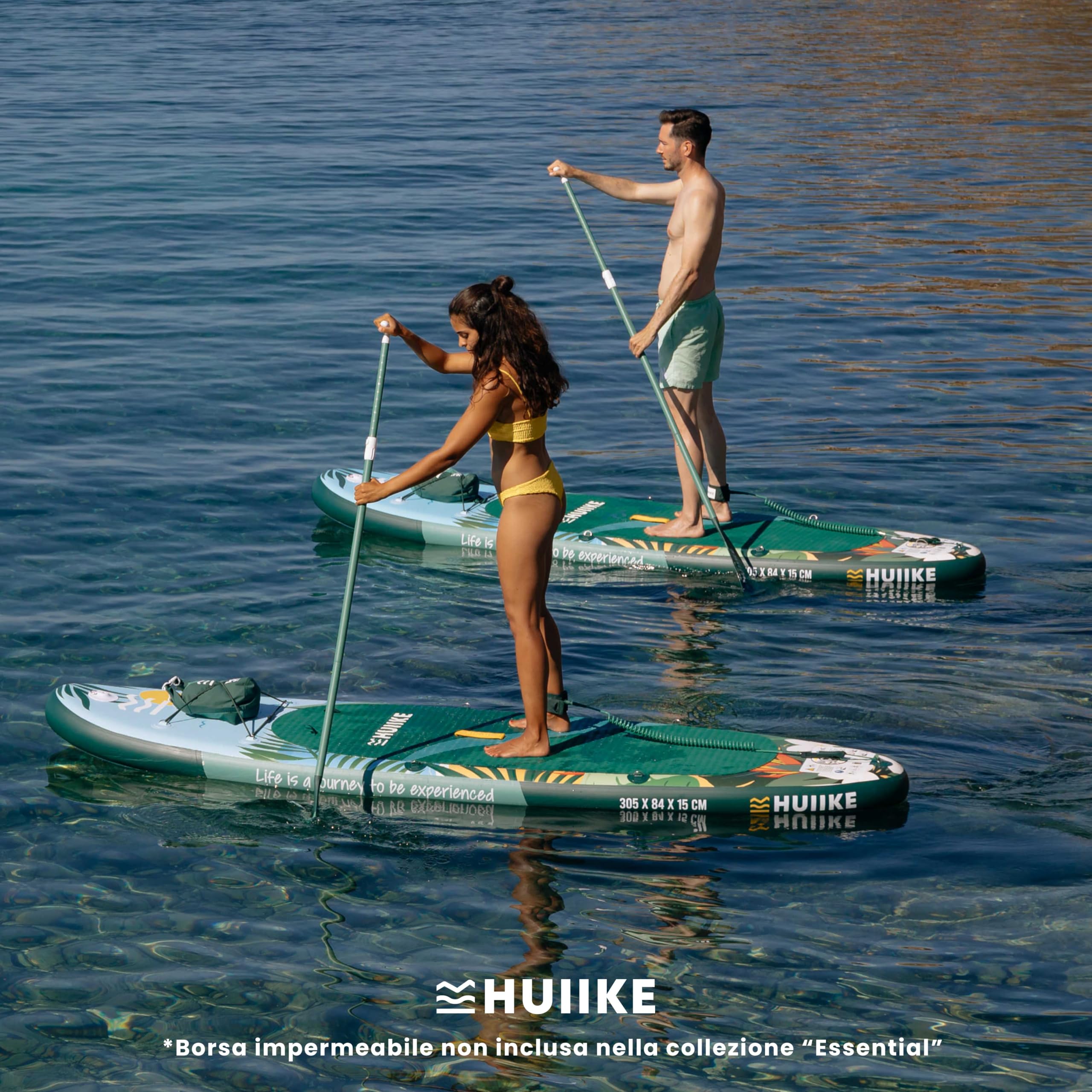 HUIIKE Tavola Sup Gonfiabile Adulti con Accessori Inclusi, Pagaia, Pinne, Pompa. Stand Up Paddle Board con Grande Stabilità e Resistenza. 305 x 84 x 15 cm, Carico Massimo 130 kg