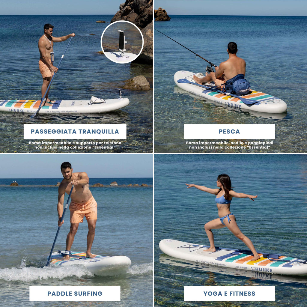 HUIIKE Tavola Sup Gonfiabile Adulti con Accessori Inclusi, Pagaia, Pinne, Pompa. Stand Up Paddle Board con Grande Stabilità e Resistenza. 305 x 84 x 15 cm, Carico Massimo 130 kg