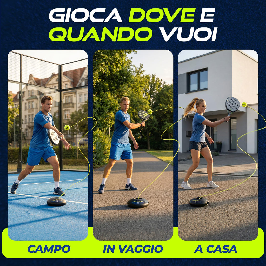 MOVEMATE Dispositivo di Allenamento per Tennis/Padel con Pallina Wilson® | Innovativo Dispositivo Sportivo per Il Tempo Libero per Giocare e Allenarsi all'aperto, in Giardino
