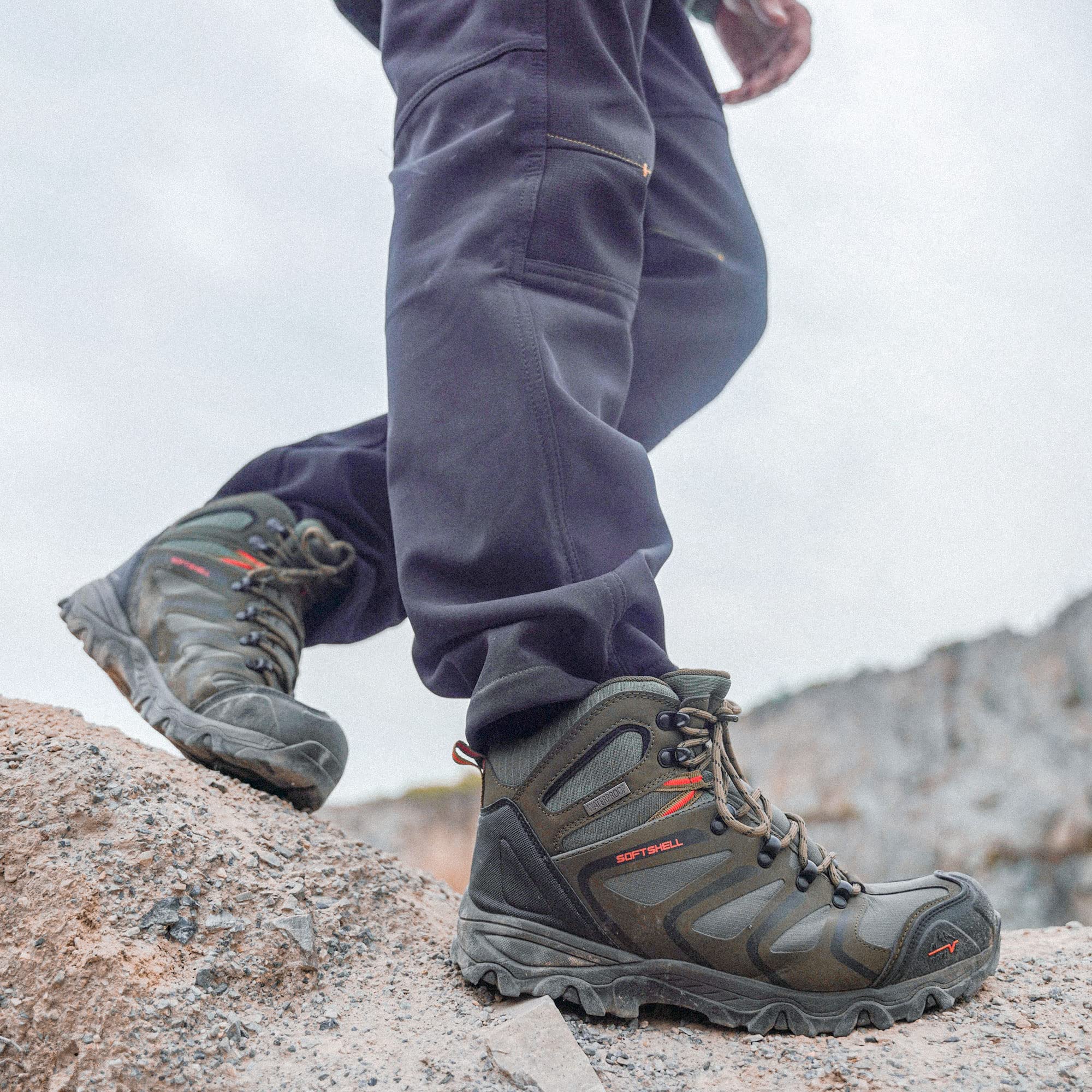 NORTIV 8 Stivali da Trekking da Uomo Escursionismo All'aria Aperta Scarpe da Trekking Scarponi Scarpe da Arrampicata Alpinismo Armadillo