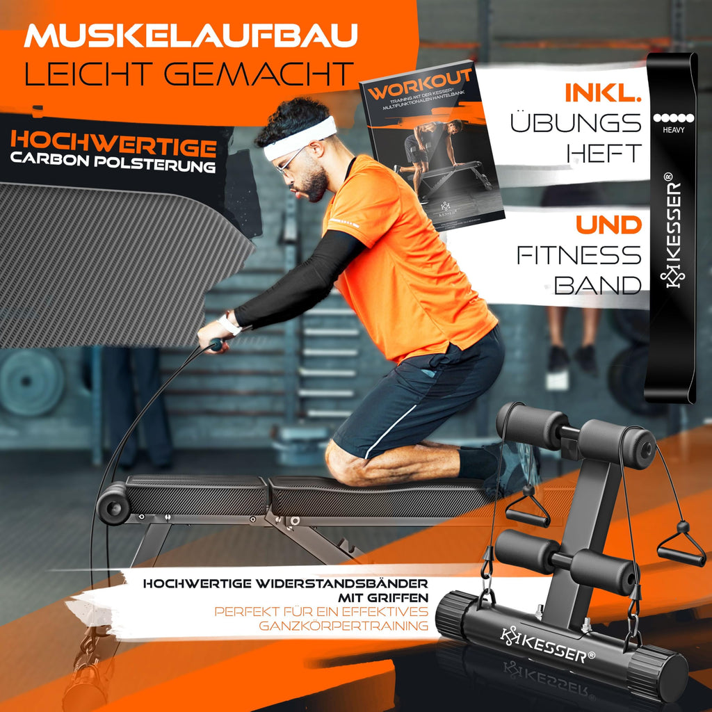 KESSER® Banc de musculation pliable multifonction avec dossier, supporte jusqu'à 500 kg, pour le fitness et l'entraînement