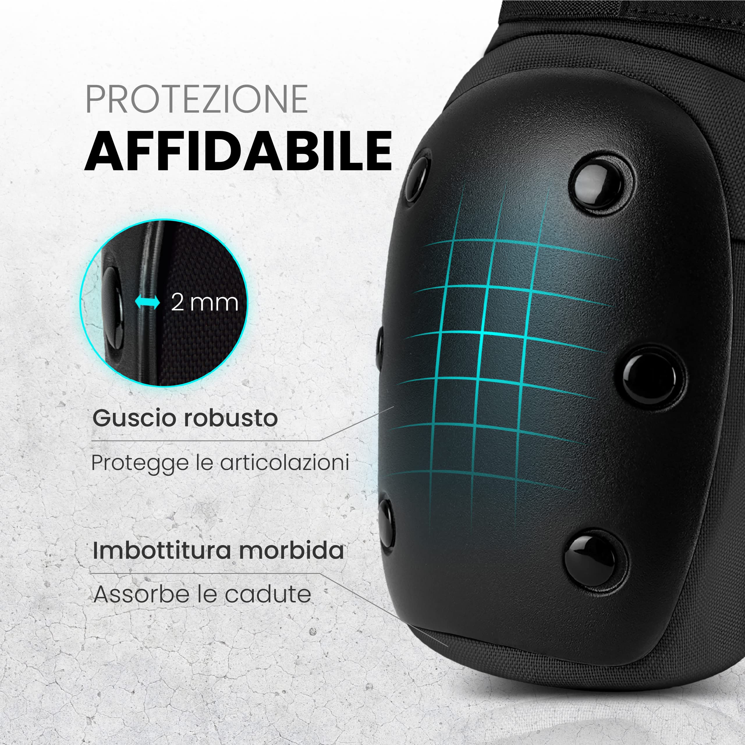 99FLIPS Protezioni Pattini Skateboard Adulto e Giovani - Set di Protezioni da Donna con Ginocchiere e Gomitiere - Protezione Skate