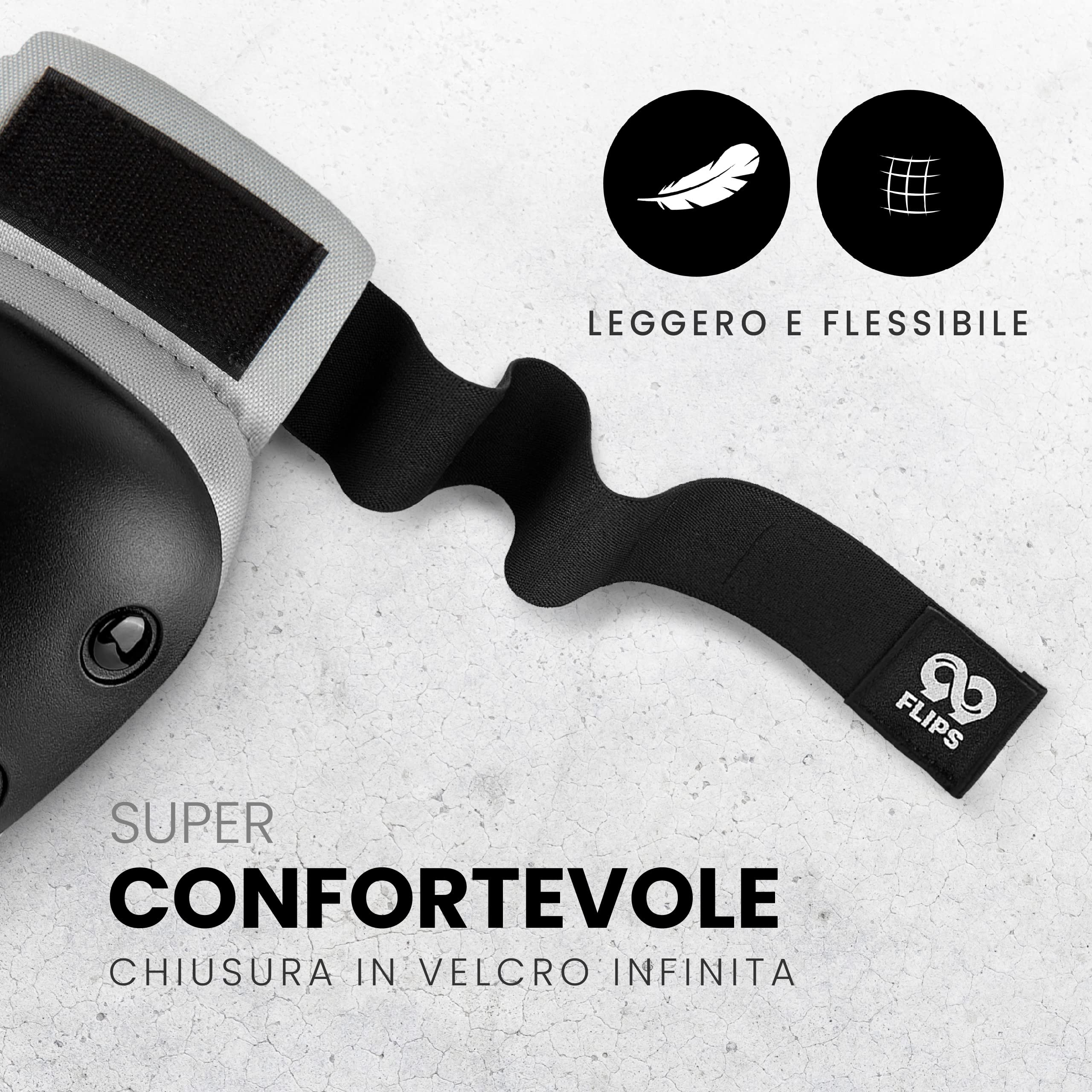 99FLIPS Protezioni Pattini Skateboard Adulto e Giovani - Set di Protezioni da Donna con Ginocchiere e Gomitiere - Protezione Skate