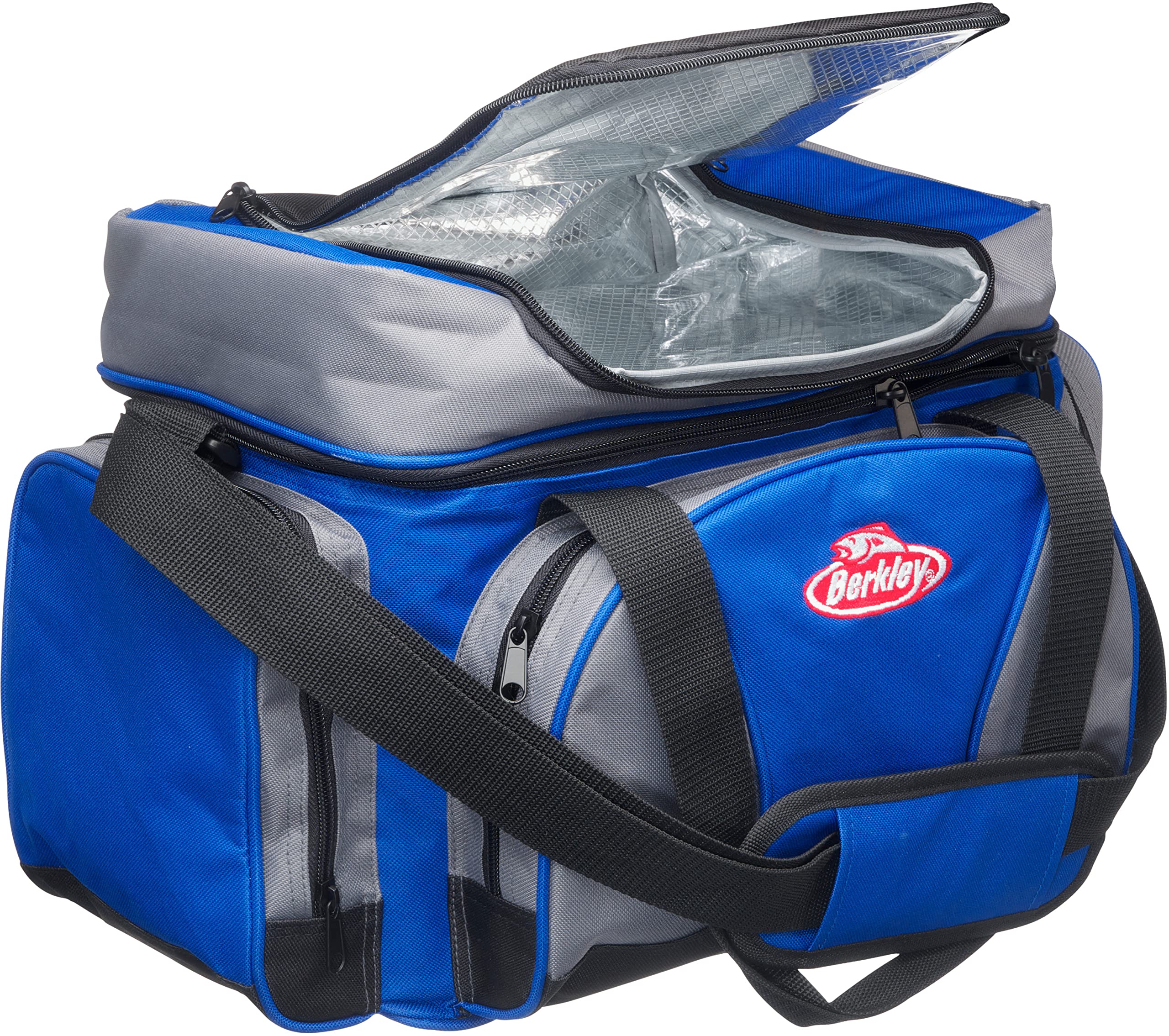 Berkley System - Practica Borsa da Pesca con 4 Scatole per Esche da Pesca e Scatole per Attrezzatura da Pesca con tracolla imbottita