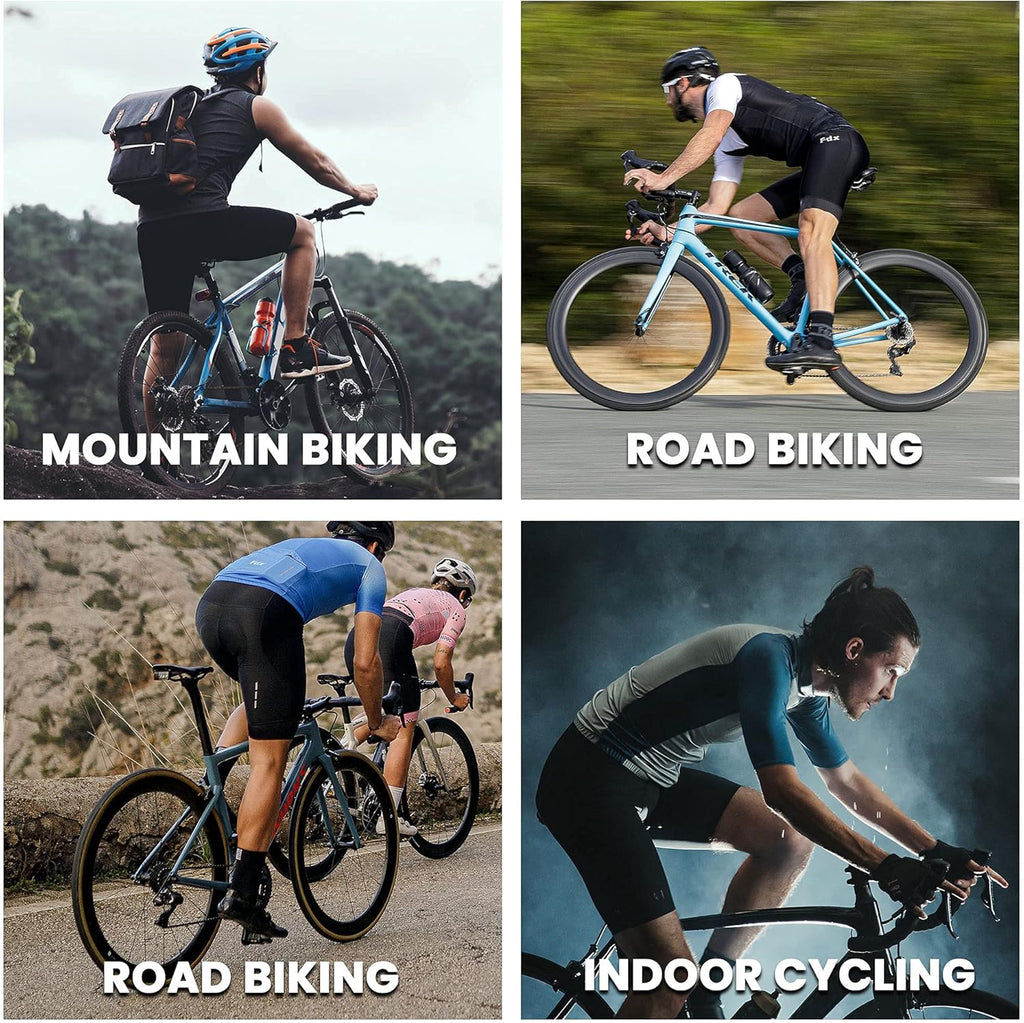 FDX Pantaloncini Ciclismo Uomo Imbottiti 3D, Intimo MTB Traspirante e Asciugatura Rapida, Antiscivolo, Shorts Bici da