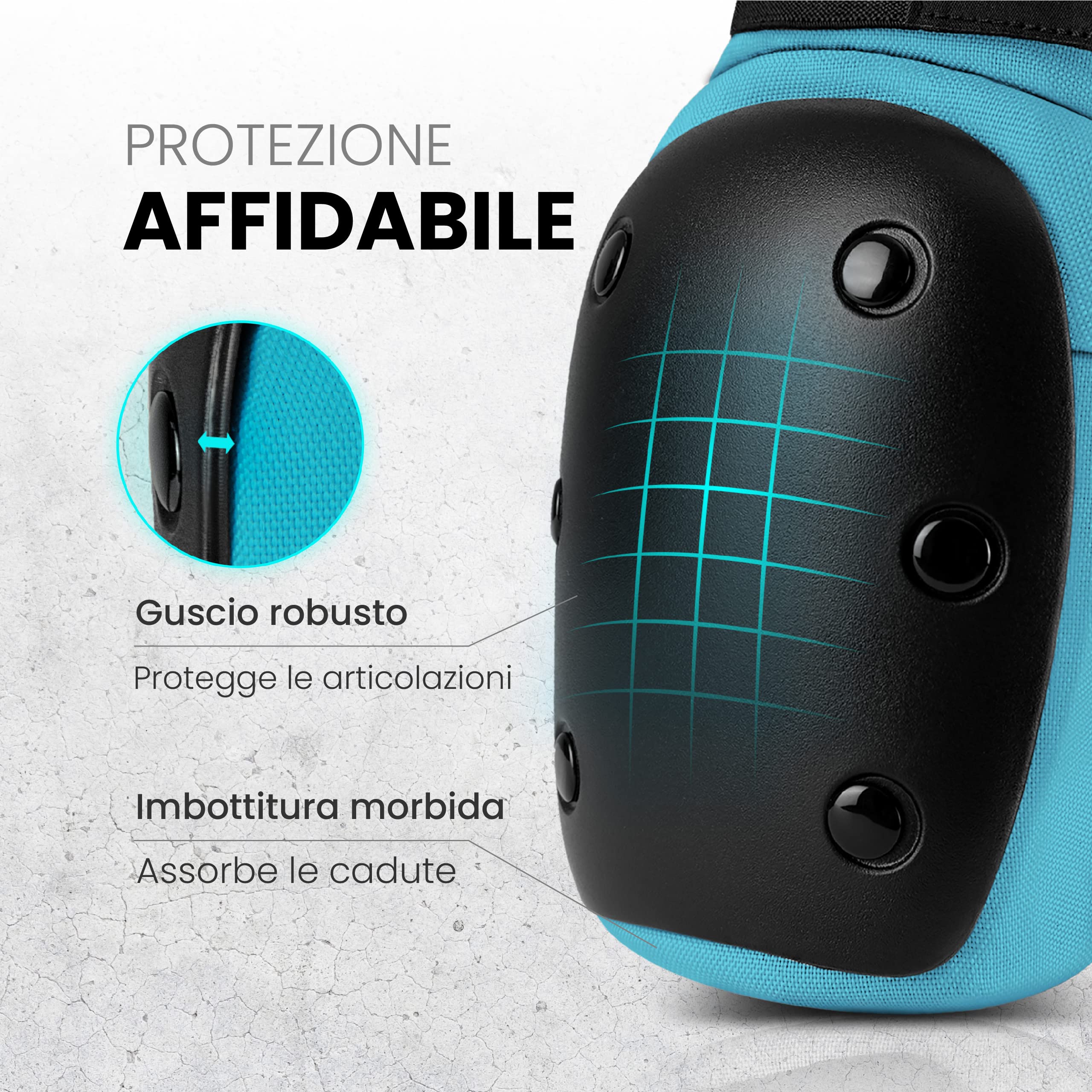 99FLIPS Protezioni Pattini Skateboard Adulto e Giovani - Set di Protezioni da Donna con Ginocchiere e Gomitiere - Protezione Skate