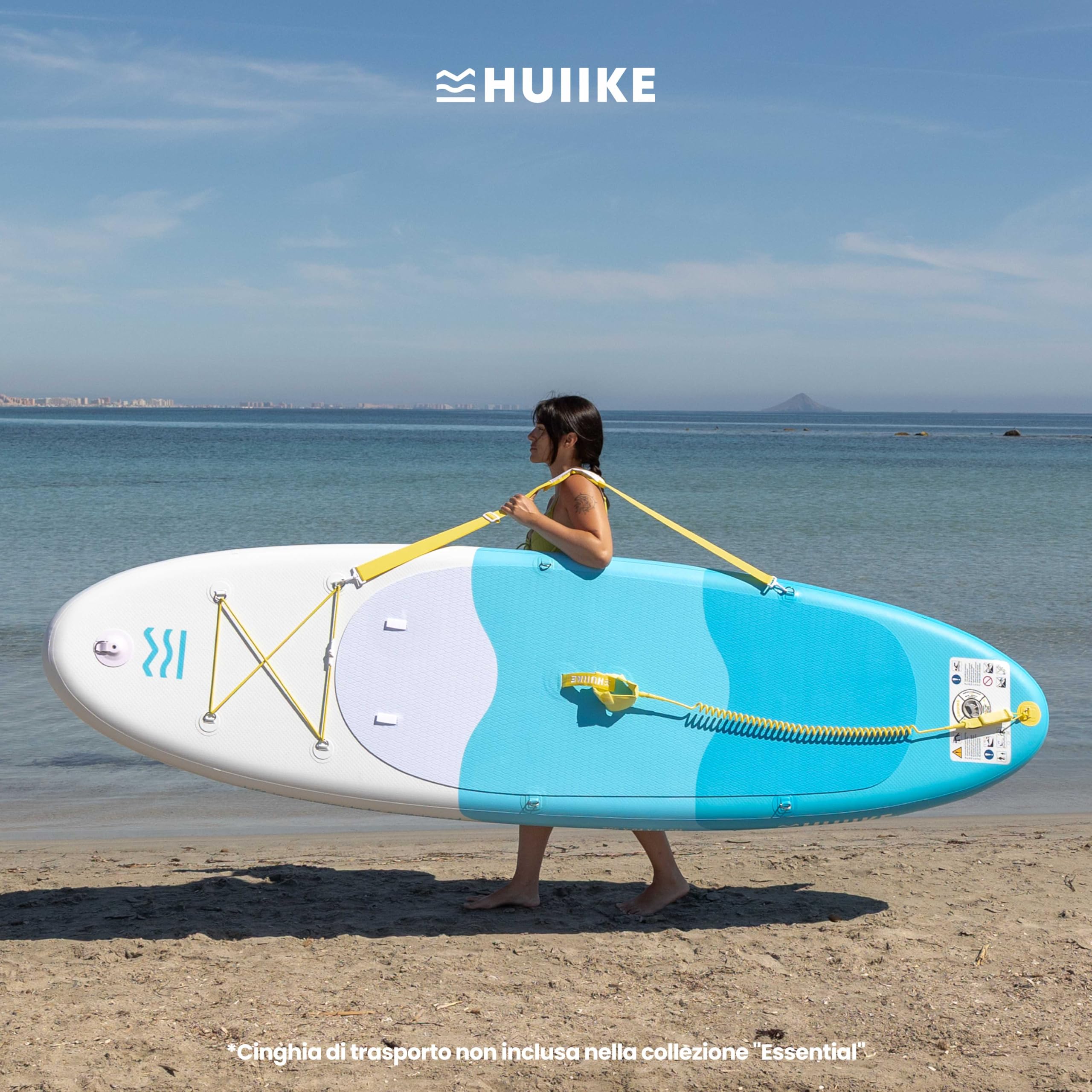 HUIIKE Tavola Sup Gonfiabile Adulti con Accessori Inclusi, Pagaia, Pinne, Pompa. Stand Up Paddle Board con Grande Stabilità e Resistenza. 305 x 84 x 15 cm, Carico Massimo 130 kg
