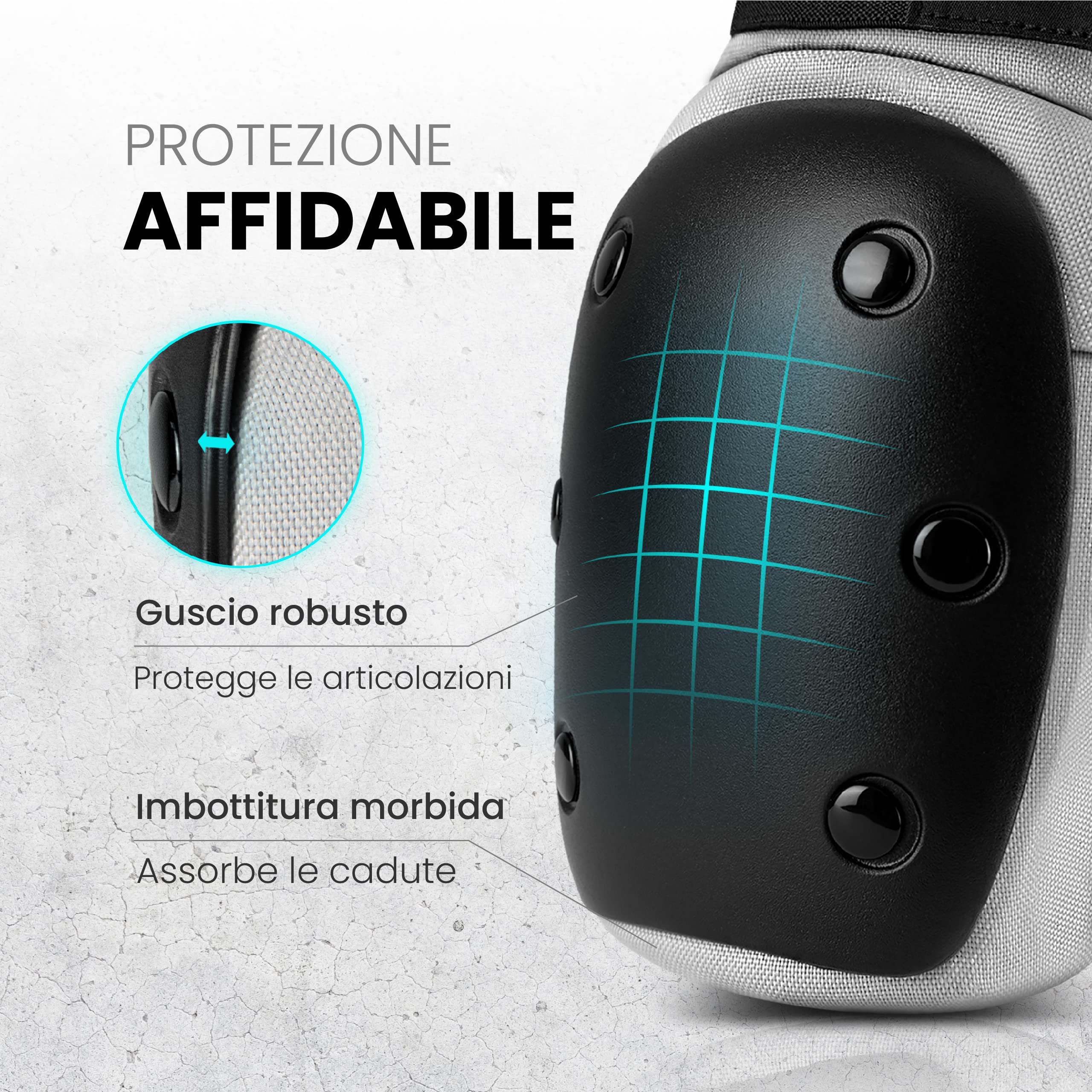 99FLIPS Protezioni Pattini Skateboard Adulto e Giovani - Set di Protezioni da Donna con Ginocchiere e Gomitiere - Protezione Skate