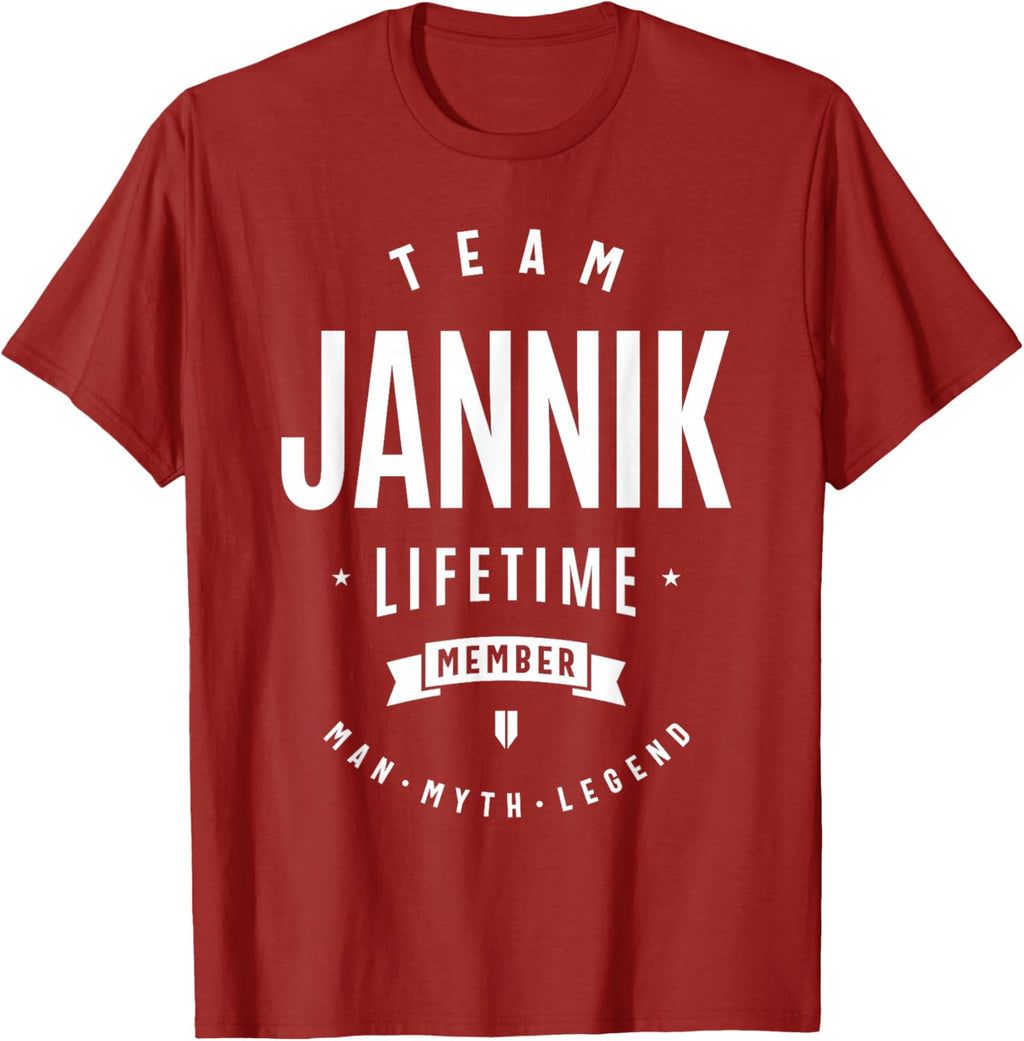 Team Jannik Lifetime Member Nome Divertente Jannik Maglietta