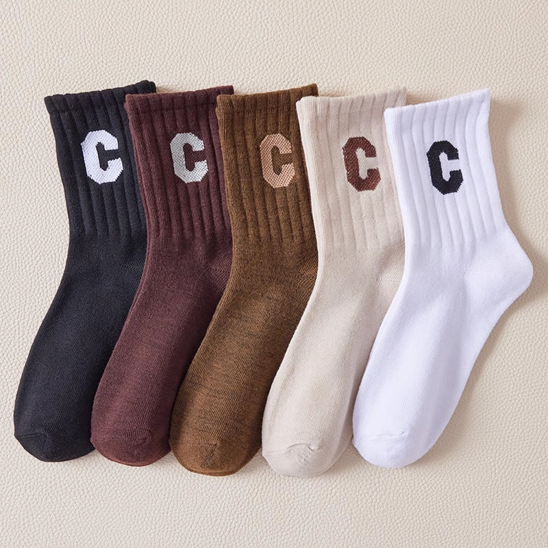 Calcetines de hombre a mitad de pantorrilla, calcetines de hombre a mitad de pantorrilla, calcetines de estudiante para todo el año de otoño/invierno a mitad de pantorrilla, calcetines informales que absorben el sudor, resistentes a los olores,