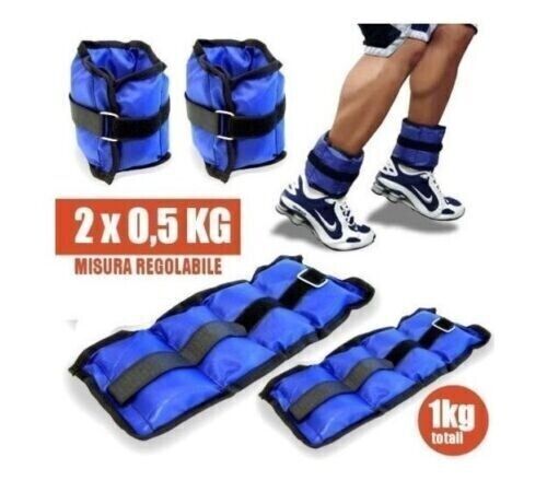 PESI PER CAVIGLIE E POLSI SPORT FITNESS CAVIGLIERE 1KG, 2KG, 3KG, 4KG, 5KG, 6KG
