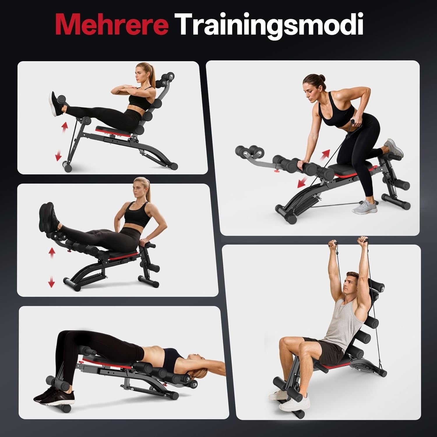 Addominali Sit Up Aiuto con Fasce di Resistenza 135 kg Capacità di Carico Home Gym