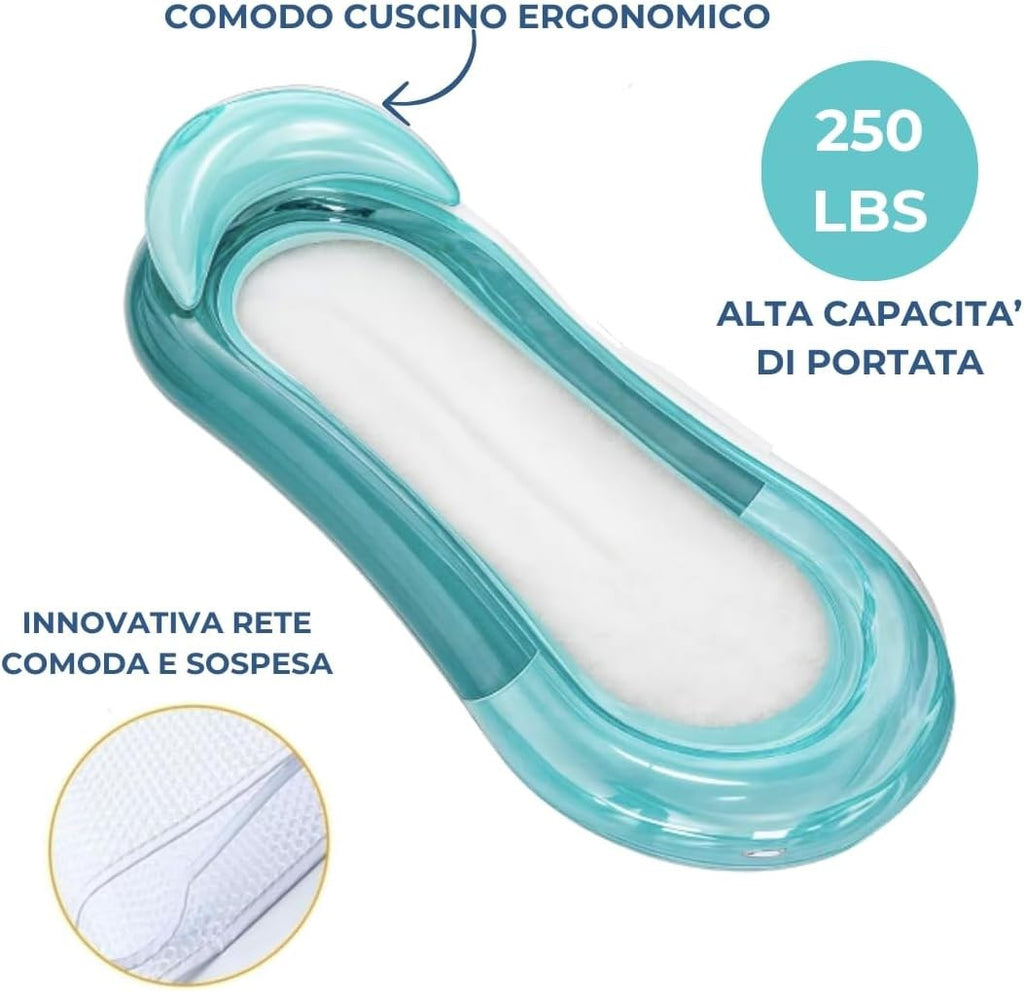 Materassino Gonfiabile Da Mare Con Cuscino 160X84 Cm, Materassino Mare Con Rete