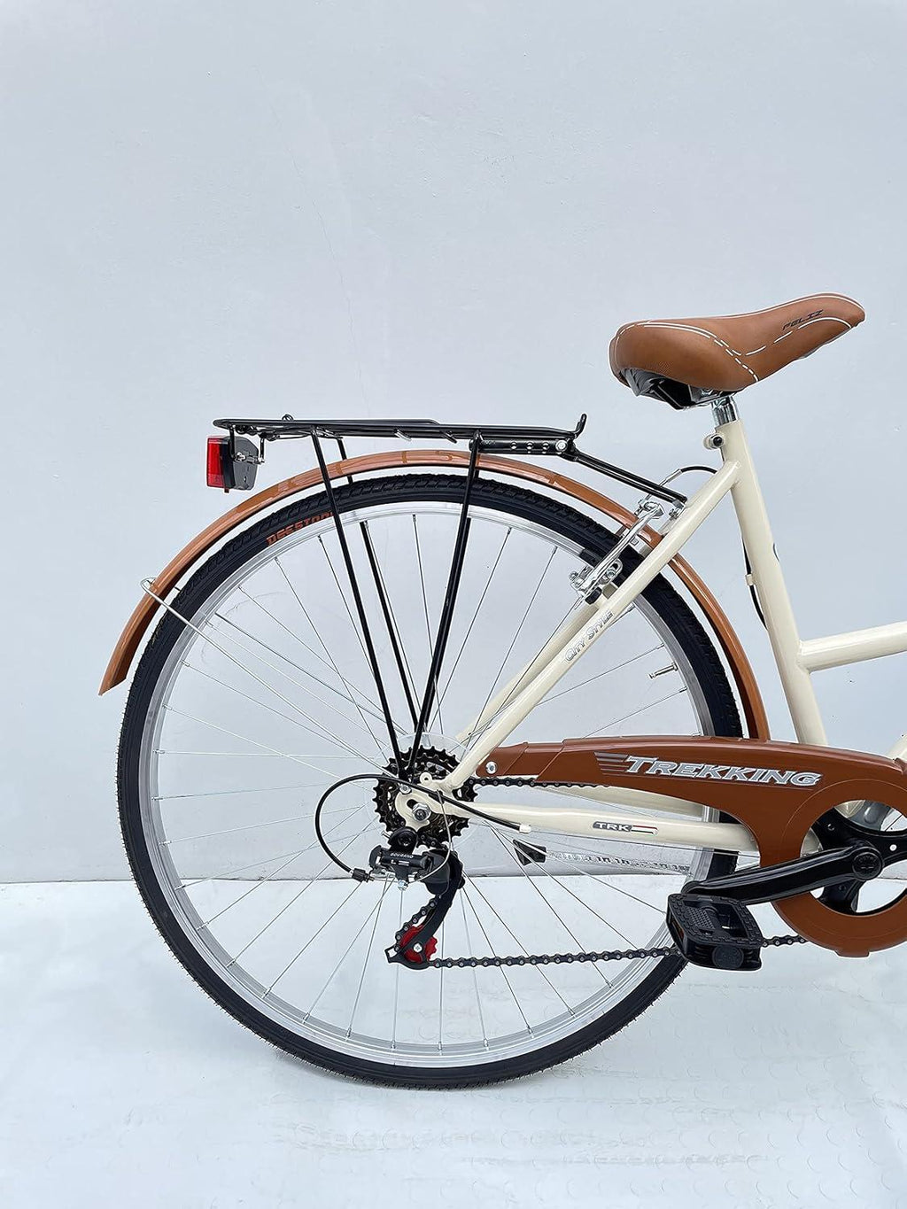 Bicicletta Donna Passeggio Misura 28 Bici Da Città Con Cambio E Cestino Beige