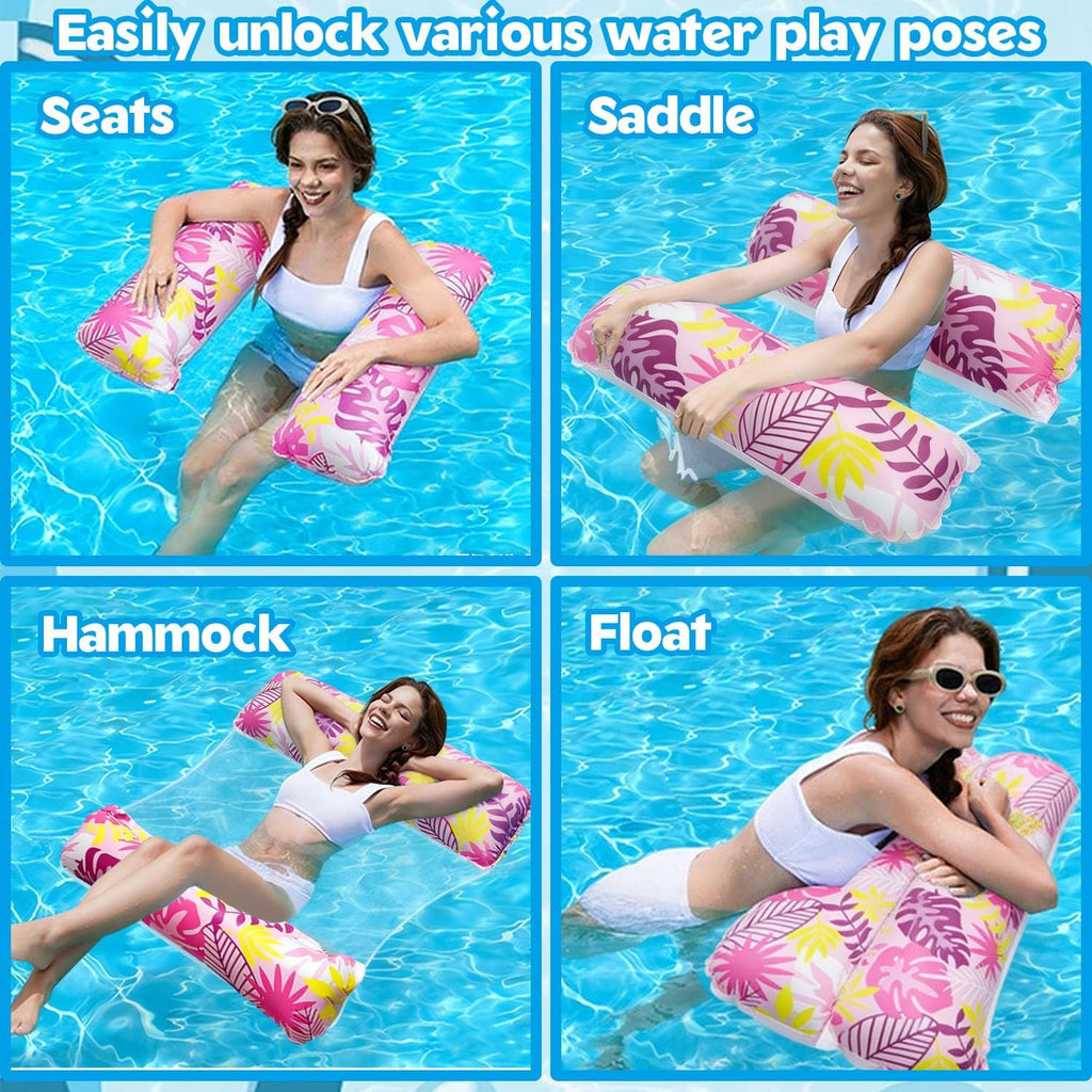 Materassino Mare XL,4 in 1 Amaca Galleggiante,Amaca Gonfiabile Da Mare Portatile