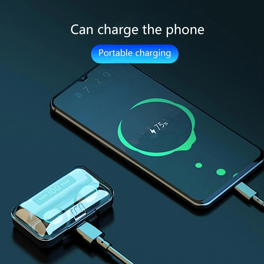 AURICOLARI BLUETOOTH 5.4 CUFFIE UNIVERSALI SENZA FILI WIRELESS SPORT POWERBANK