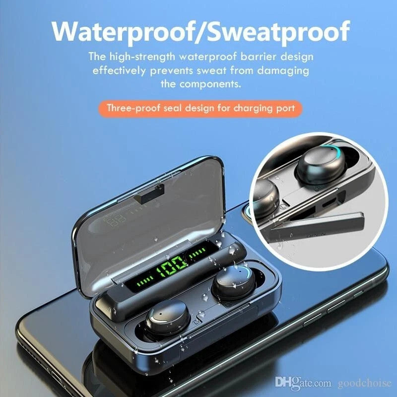 AURICOLARI BLUETOOTH 5.4 CUFFIE UNIVERSALI SENZA FILI WIRELESS SPORT POWERBANK