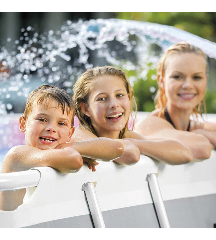 PISCINA FUORI TERRA CON STRUTTURA RETTANGOLARE INTEX "PRISMA FRAME" GRIGIO CH...