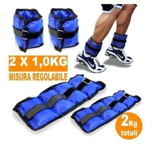 PESI PER CAVIGLIE E POLSI SPORT FITNESS CAVIGLIERE 1KG, 2KG, 3KG, 4KG, 5KG, 6KG