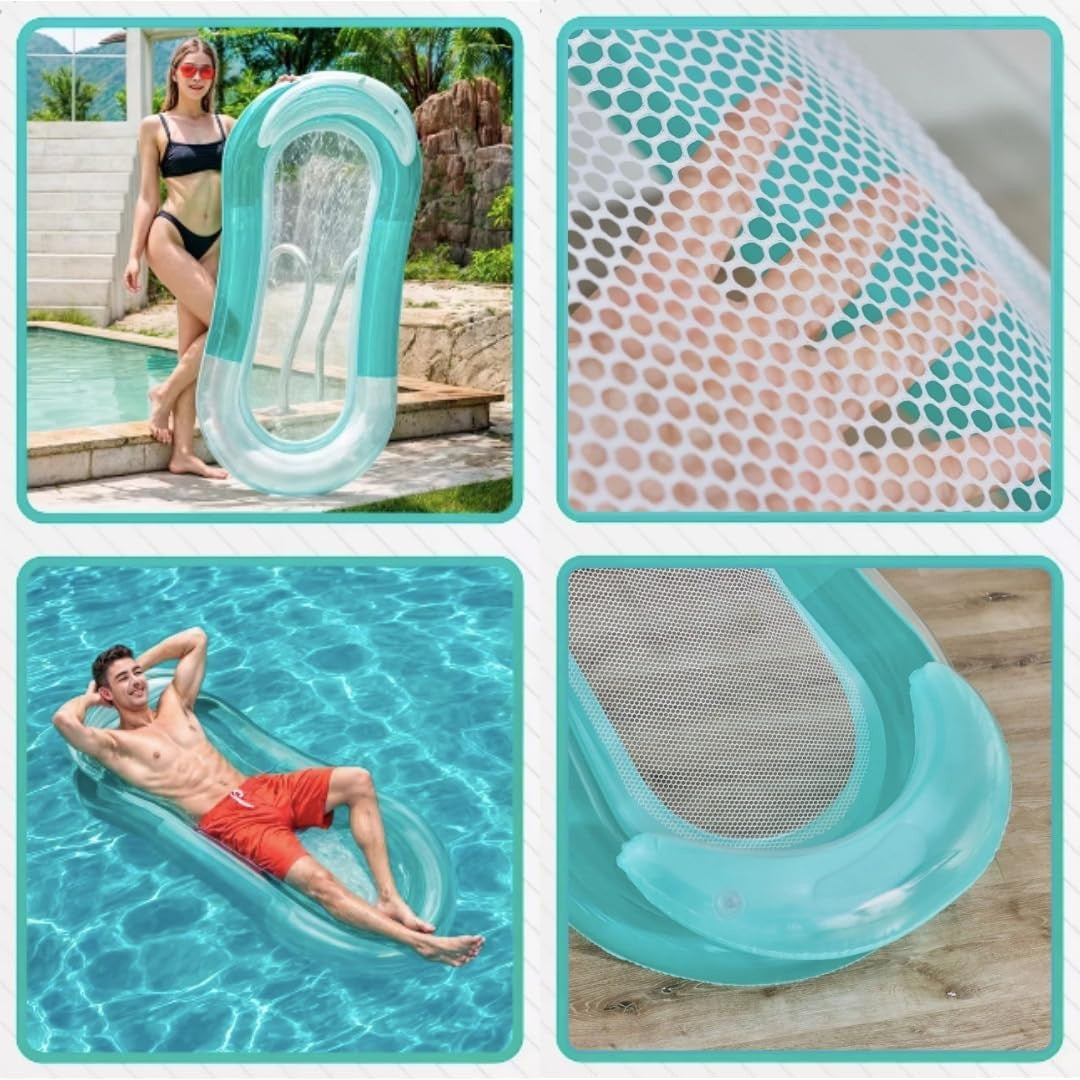 Materassino Gonfiabile Da Mare Con Cuscino 160X84 Cm, Materassino Mare Con Rete