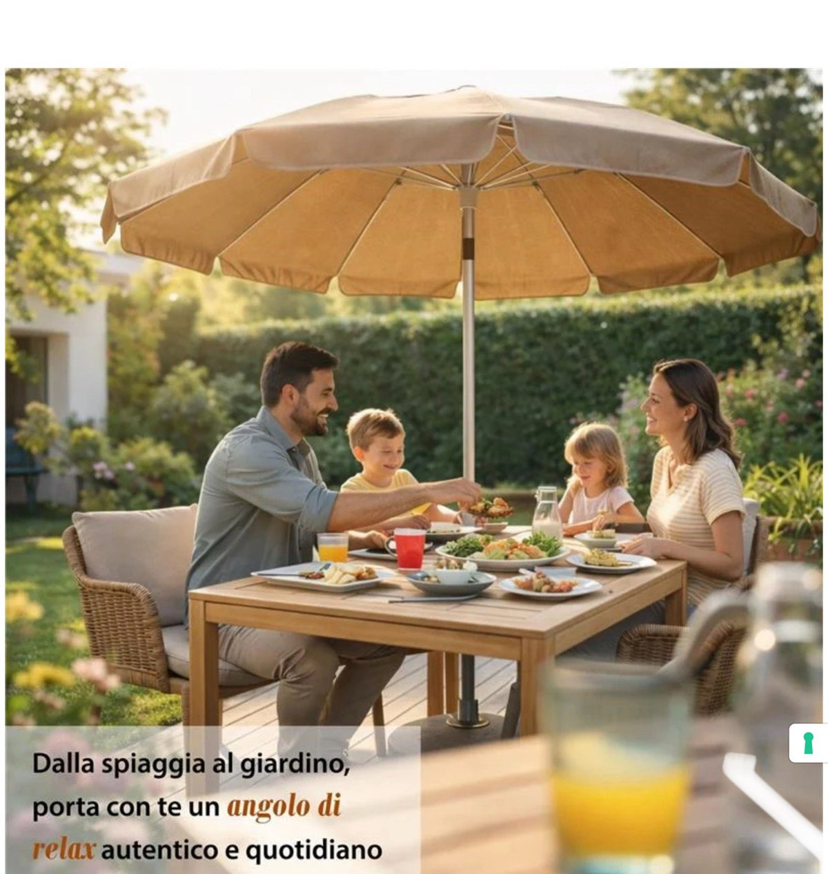 Ombrellone Luxury Spiaggia Antivento Alluminio Vari Colori 16 Stecche Con Sacca