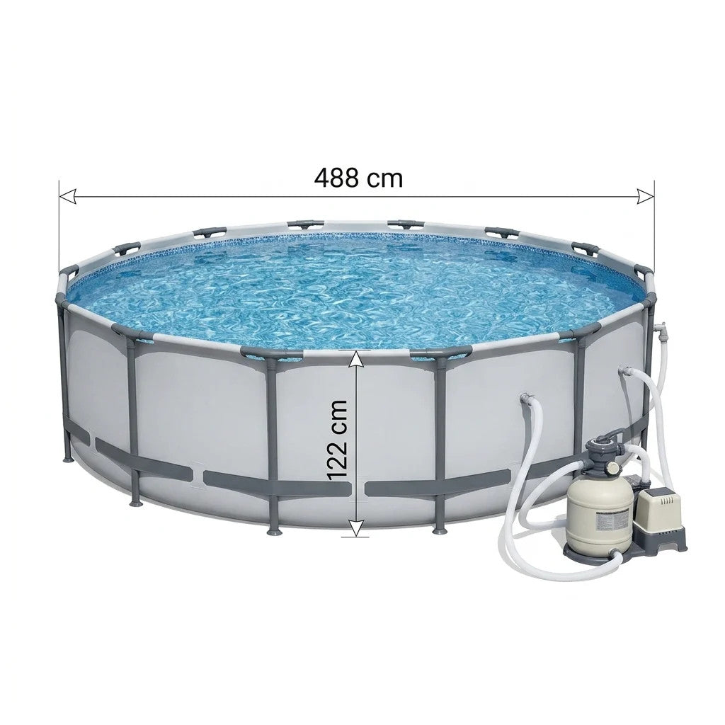 Piscina Fuoriterra Steel Pro MAX Set Giardino Acciaio 4.88m x 1.22m