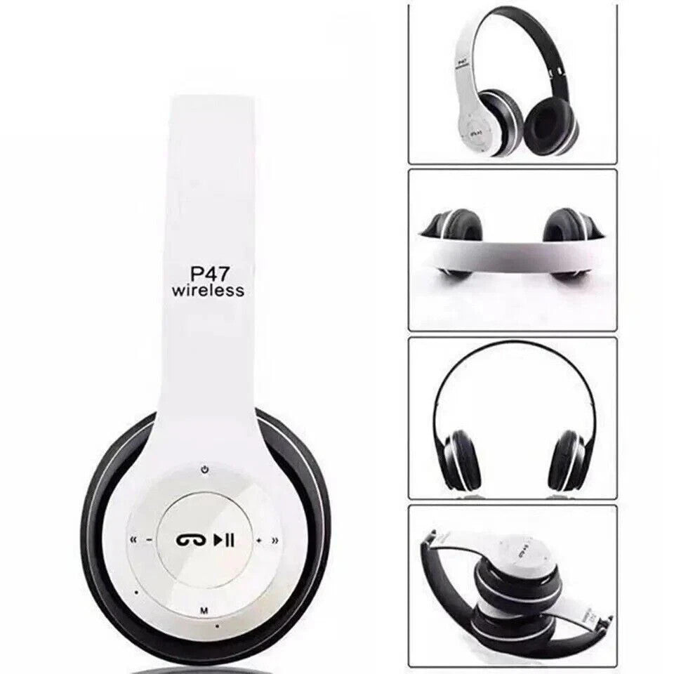 CUFFIE P47 WIRELESS BLUETOOTH PIEGHEVOLI SMARTPHONE PC STEREO MICROFONO